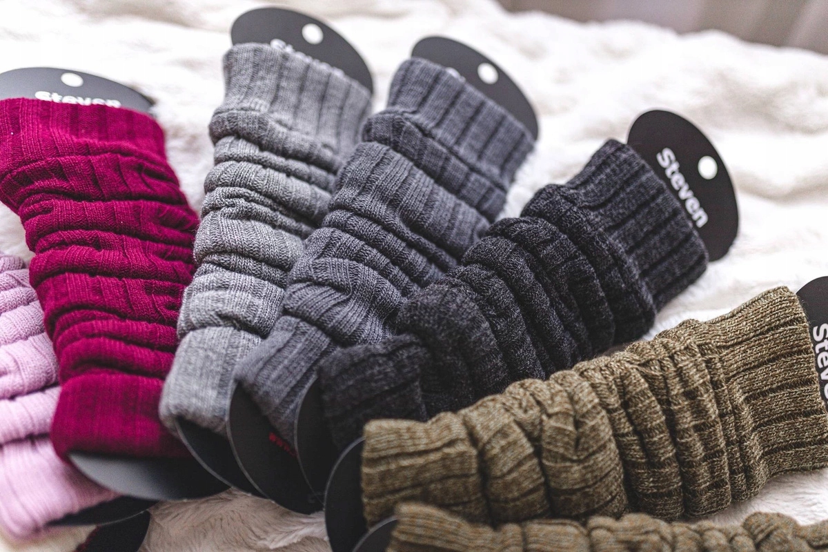 GETRY DAMSKIE ciepłe wełniane OCIEPLACZE Jodełka szare Steven *One size Model Getry wełniane jodełka art. 095