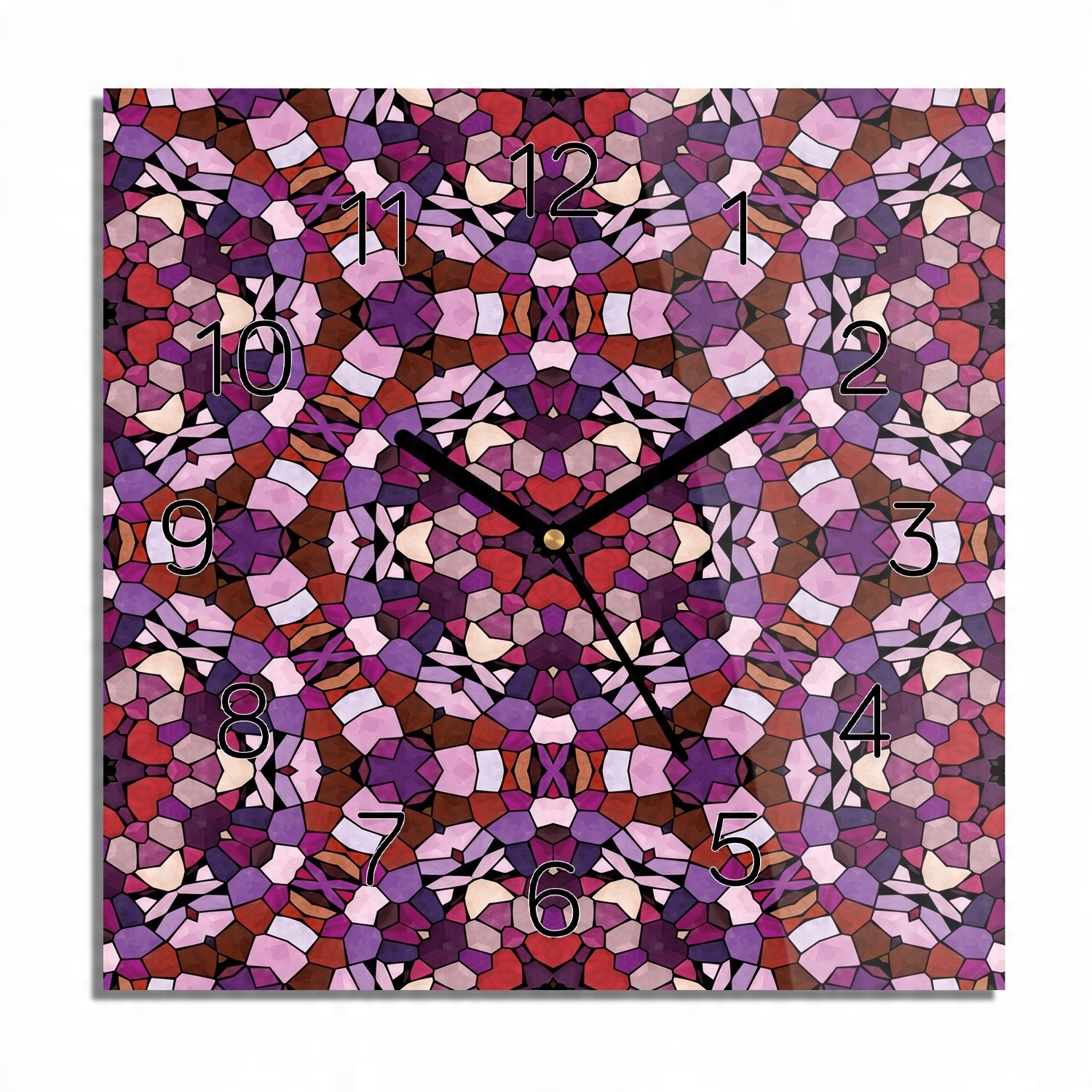 

Mozaika kalejdoskop foto-zegar czarne cyfry 30x30