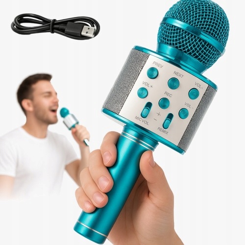 Mikrofon Bezprzewodowy Głośnik Bluetooth Do Karaoke Usb Sd Gadżet Dzieci