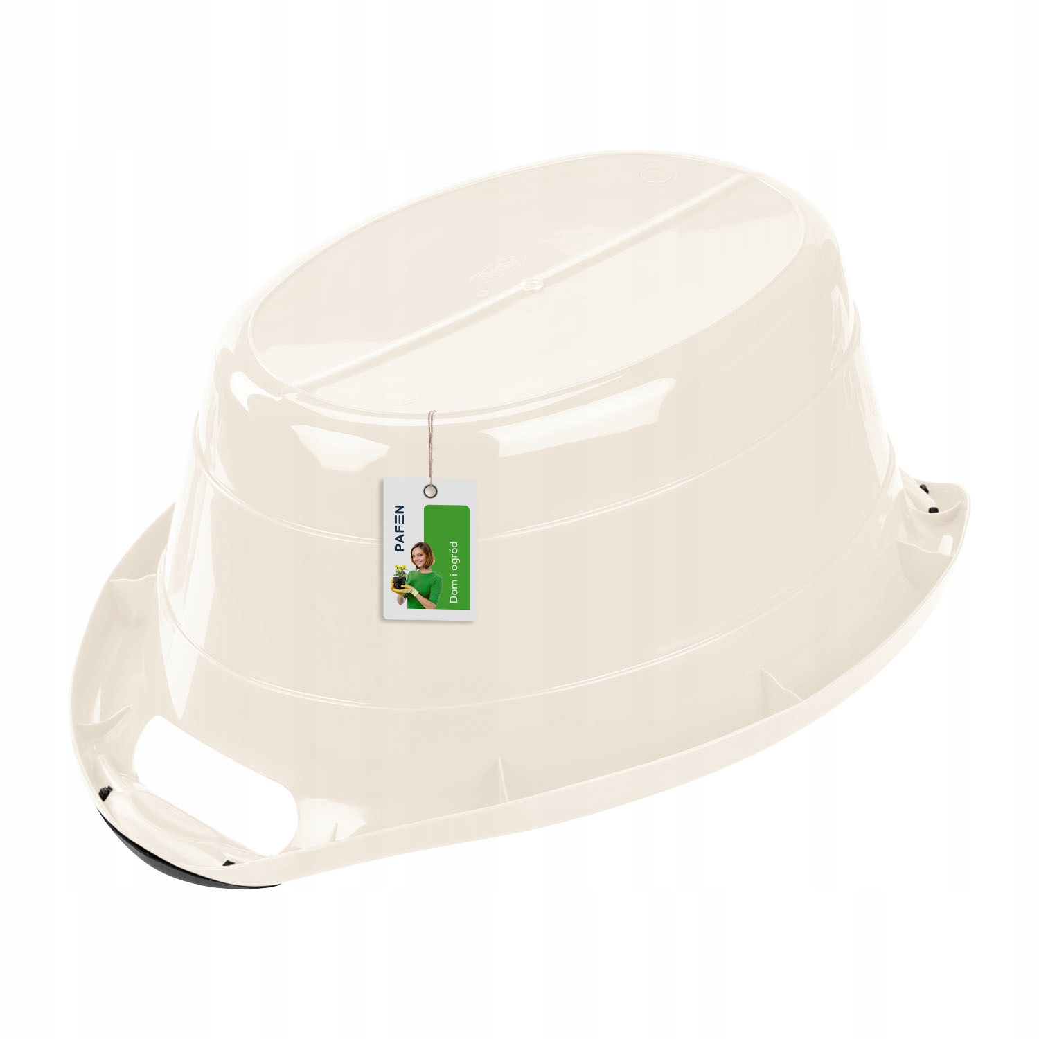 Owalna miska pranie 14L łagodne krawędzie beżowa Kształt owalny