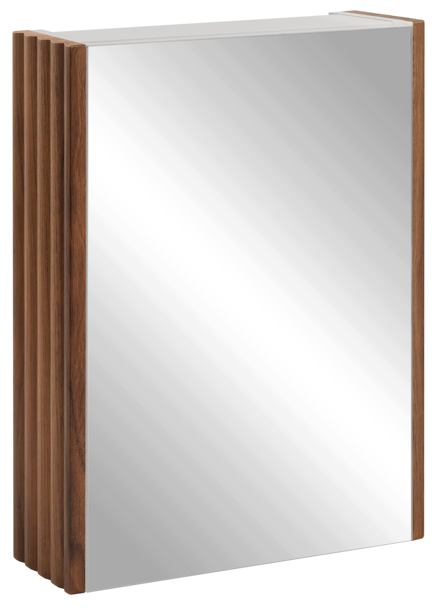 Zrcadlová skříňka Se Zrcadlem 40 Koupelnový boční panel Rýhovaný ořech Mdf
