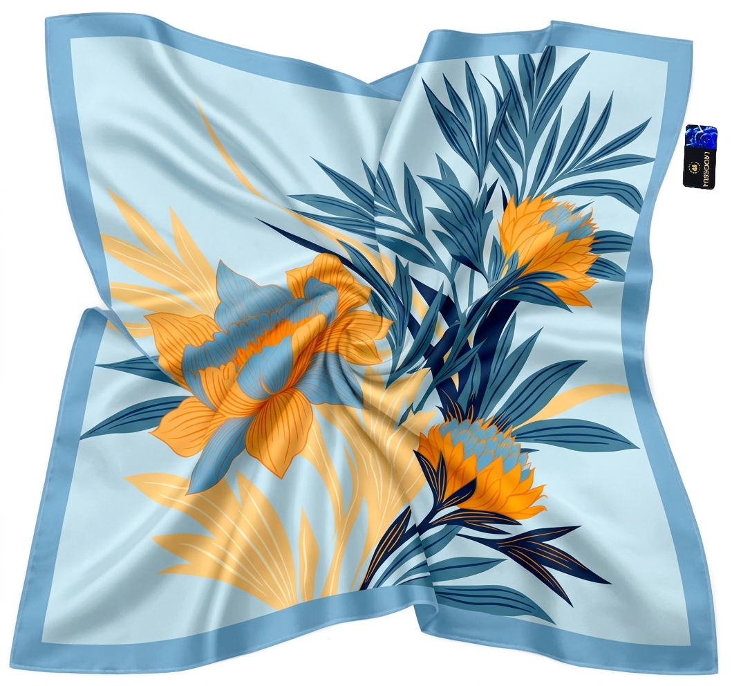 Hedvábný Šátek 100% Přírodní Hedvábí, Morušová Barva, Značka Kvality