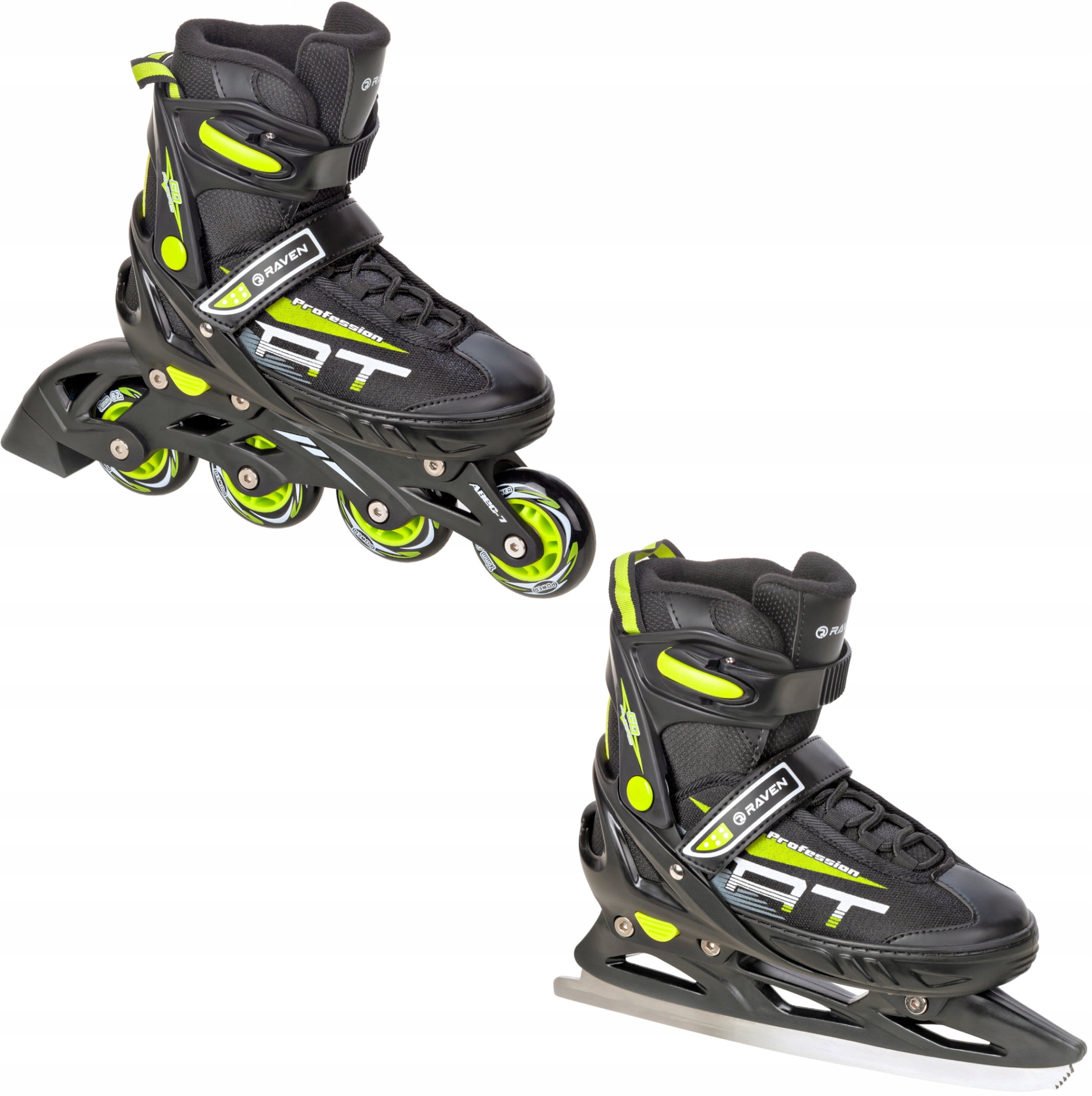 

Rolki Łyżwy 2w1 Raven Profession Black/Lime 38-42