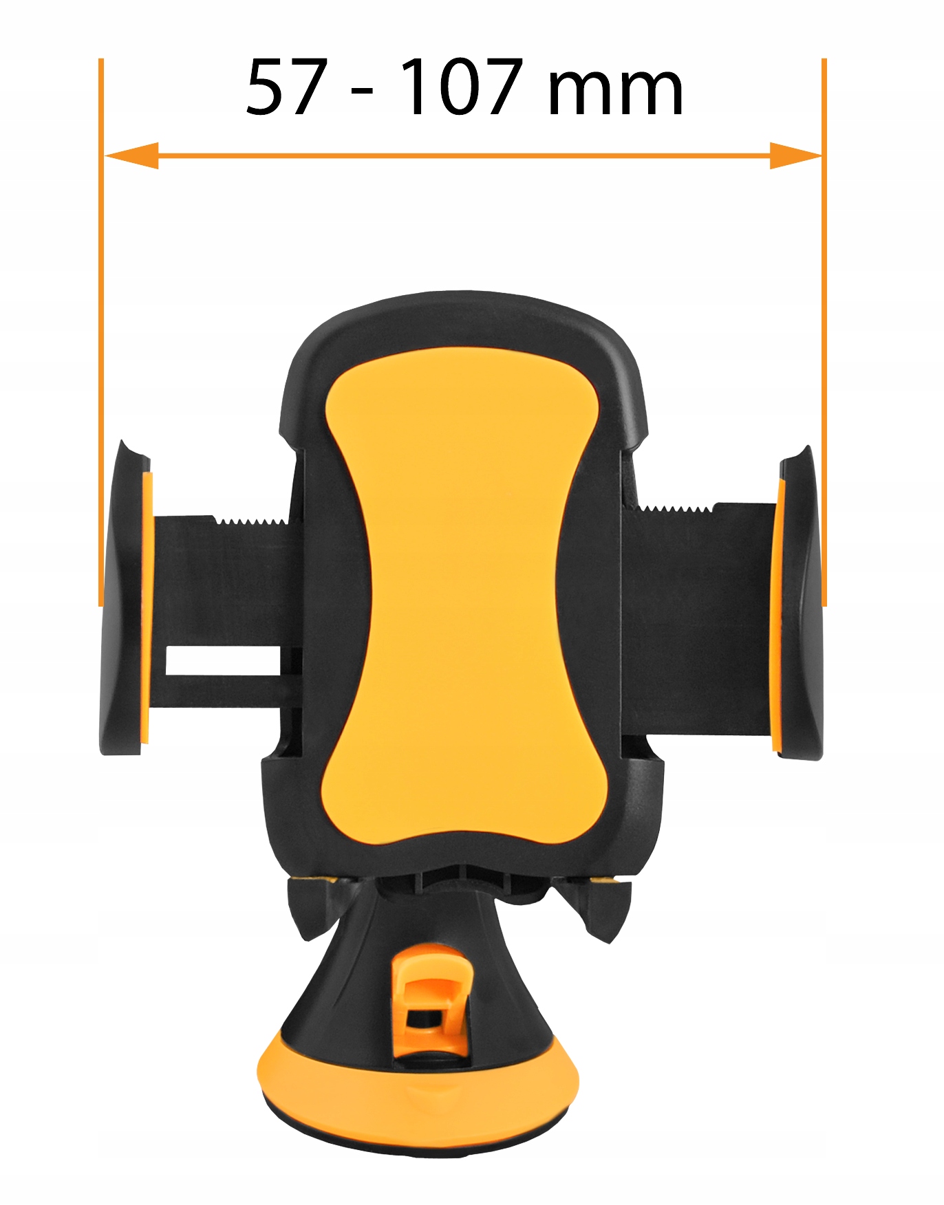 UCHWYT SAMOCHODOWY NA TELEFON NA SZYBĘ KOKPIT OBROTOWY REGULACJA PRZYSSAWKA Kolor pomarańczowy