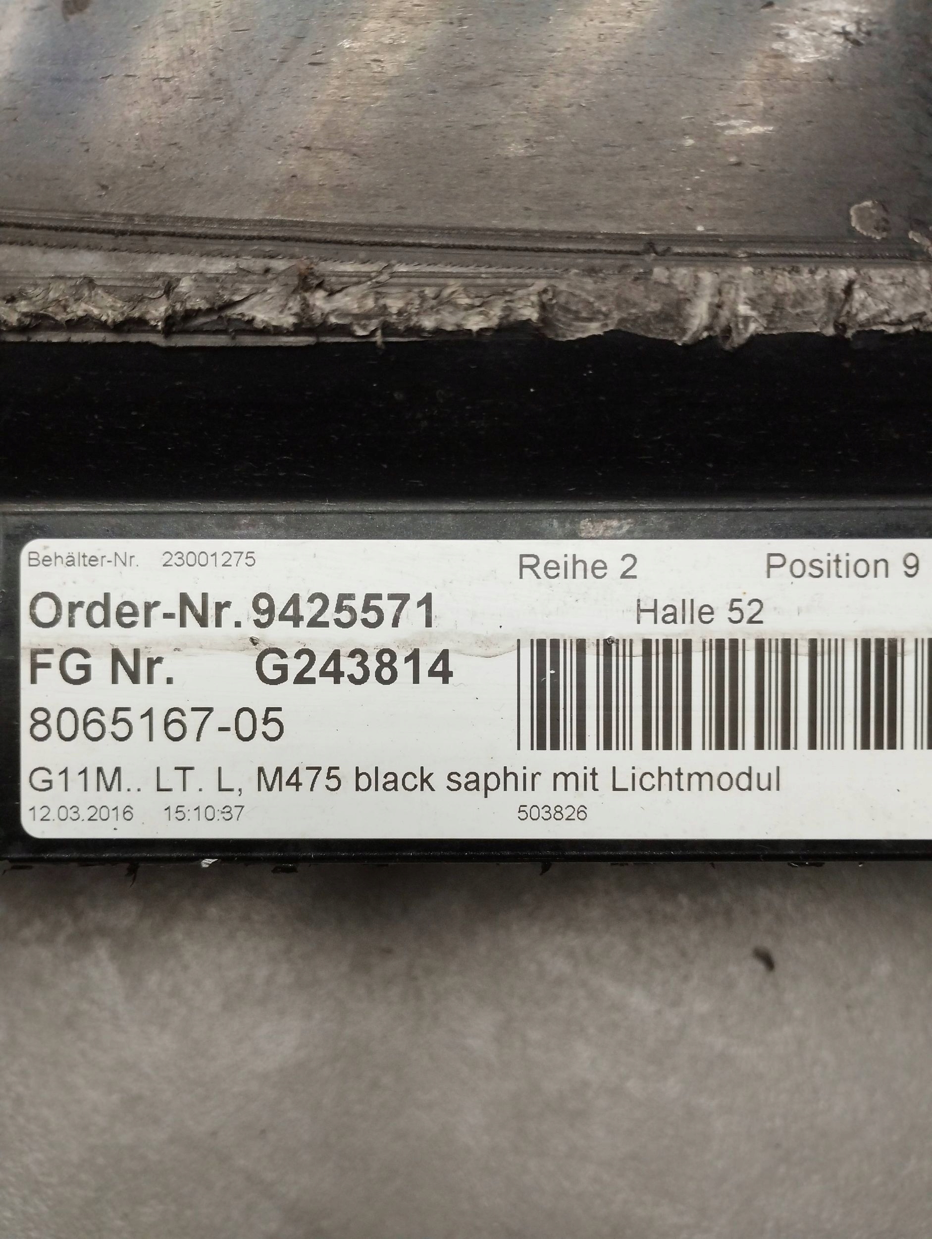 BMW 7 G11 750i moulding threshold left 8065167