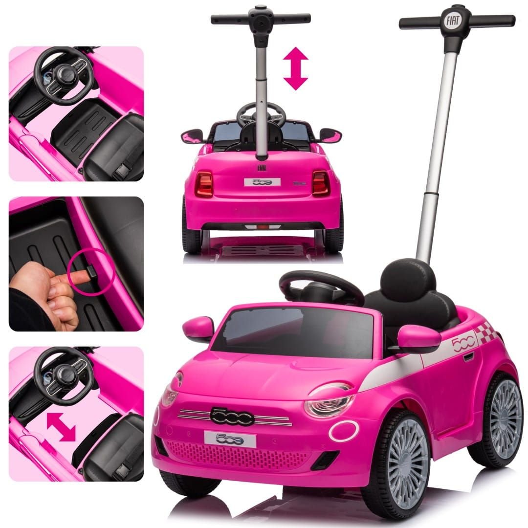Jeździk samochód auto pchacz Fiat 500 Prowadnik Samochód dla dzieci dźwięk