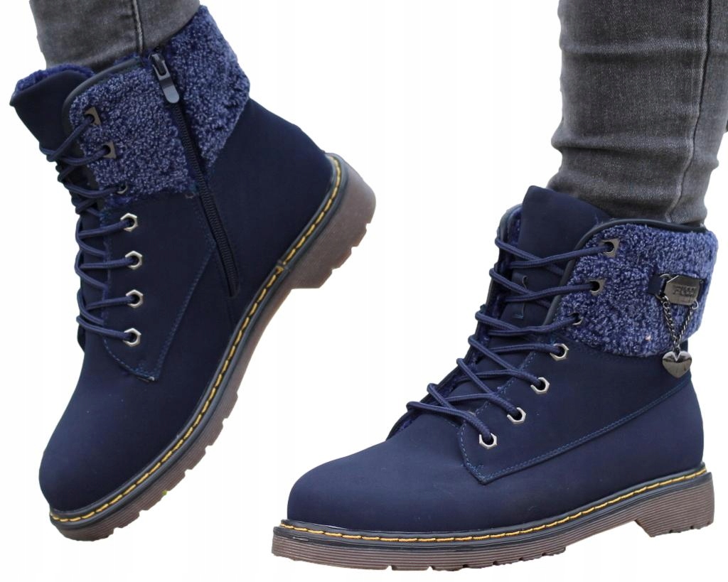 

Botki Damskie Timberki Ocieplane Trapery FUTERKO38