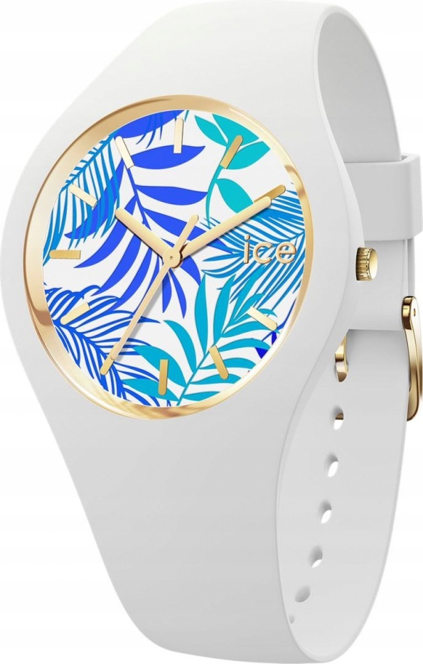 Zegarek damski Ice-watch 020517 biały sportowy kwiaty na tarczy