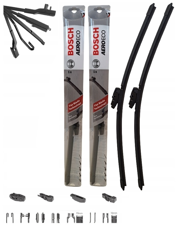 Komplet 2X Wycieraczki Płaskie Bosch 600MM+475MM 60CM+47,5CM Multiclip