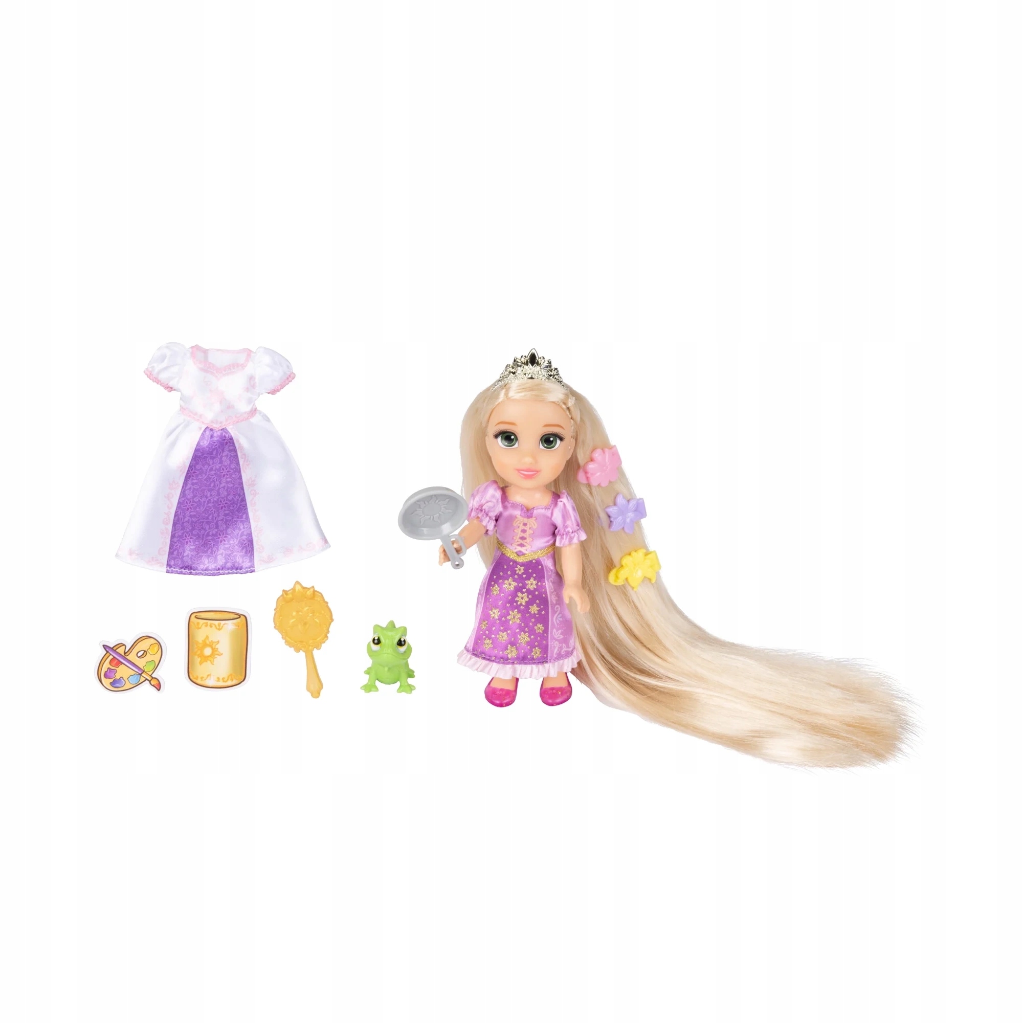 MINI LALKA KSIĘŻNICZKA DISNEY ZAPLĄTANI ROSZPUNKA RAPUNZEL16 CM + AKCESORIA Marka JAKKS Pacific