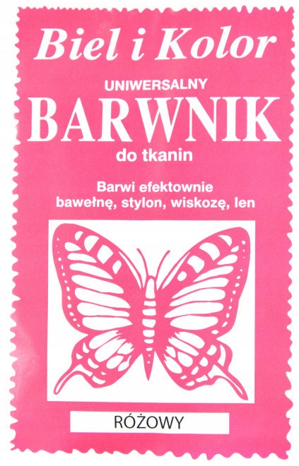 

Barwnik do tkanin ubrań różowy 10g 31kol.