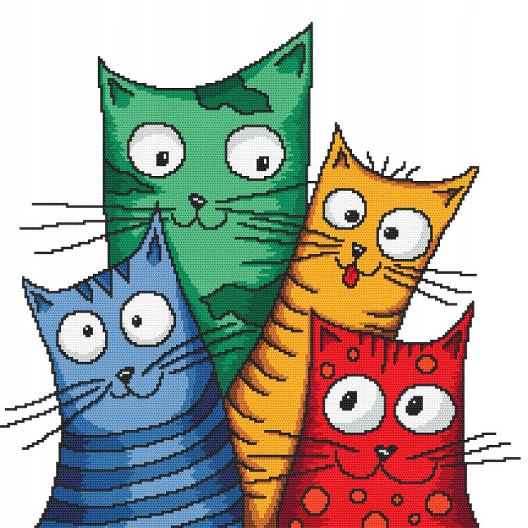 Vyšívací sada Bláznivé kočky