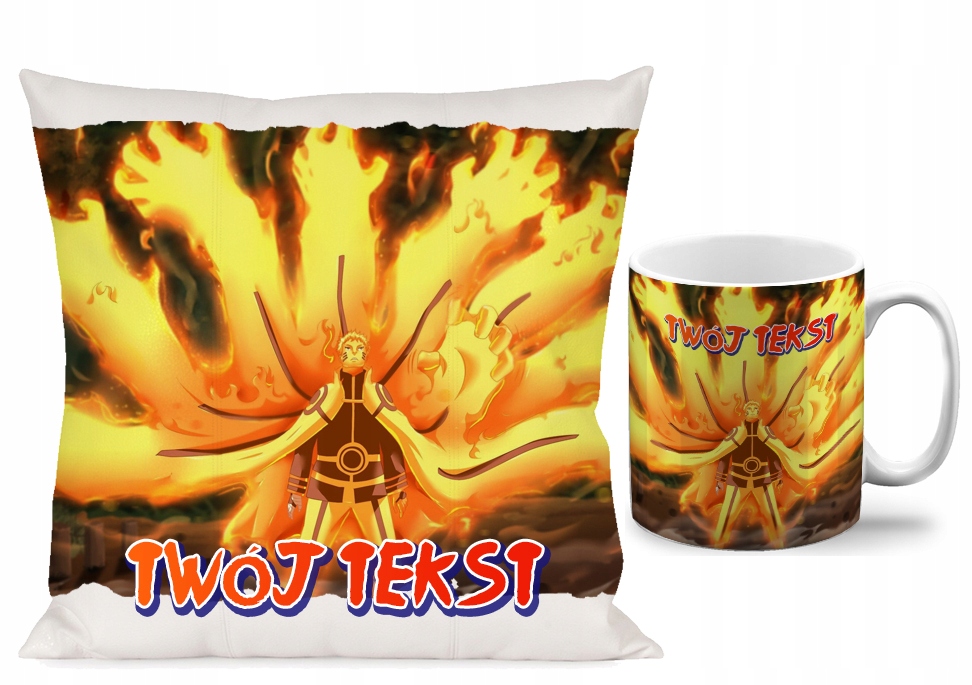 ZESTAW KUBEK PODUSZKA Naruto Sakura Sasuke Kakashi