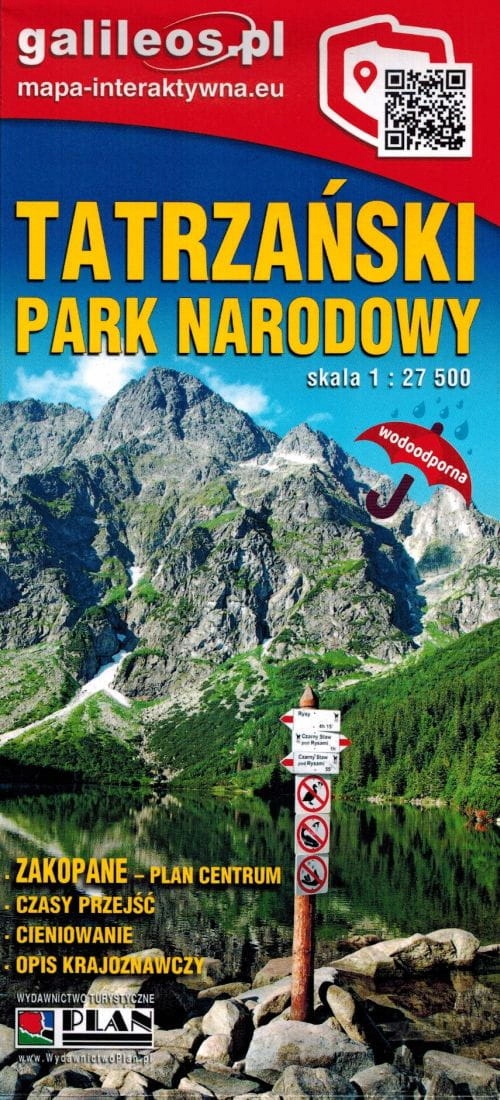 Tatrzański Park Narodowy Mapa Laminowana Tatry G.