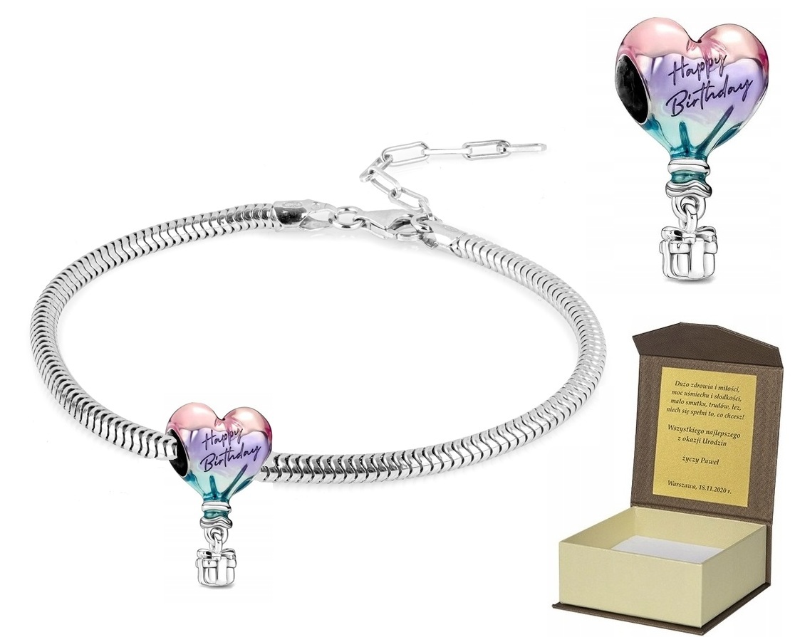 Stříbrný náramek 19-22 cm Charms Dárek K Narozeninám BC222