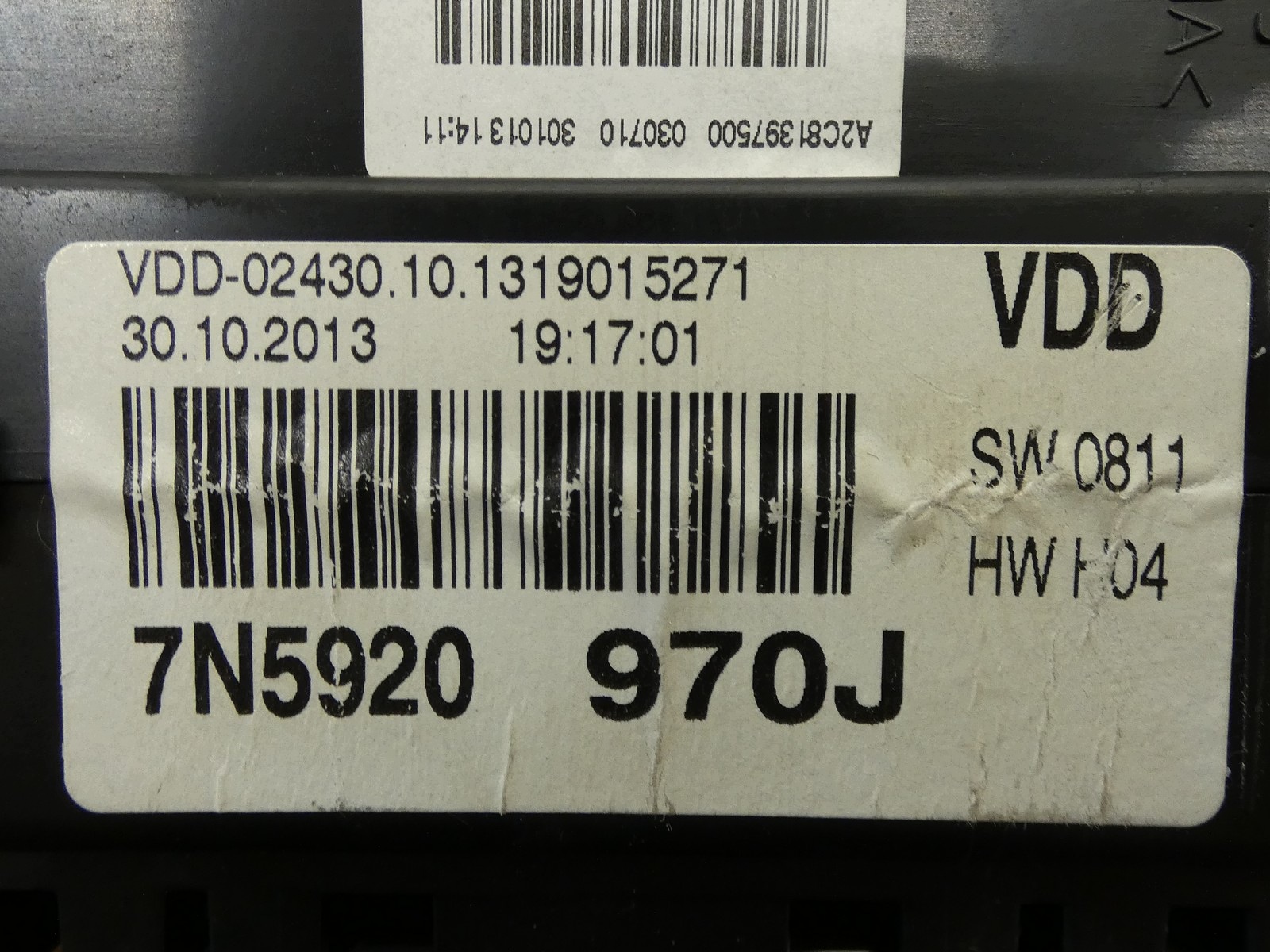 dials clock dials display SEAT ALHAMBRA II 2.0 TDI CFF 7N5920970J