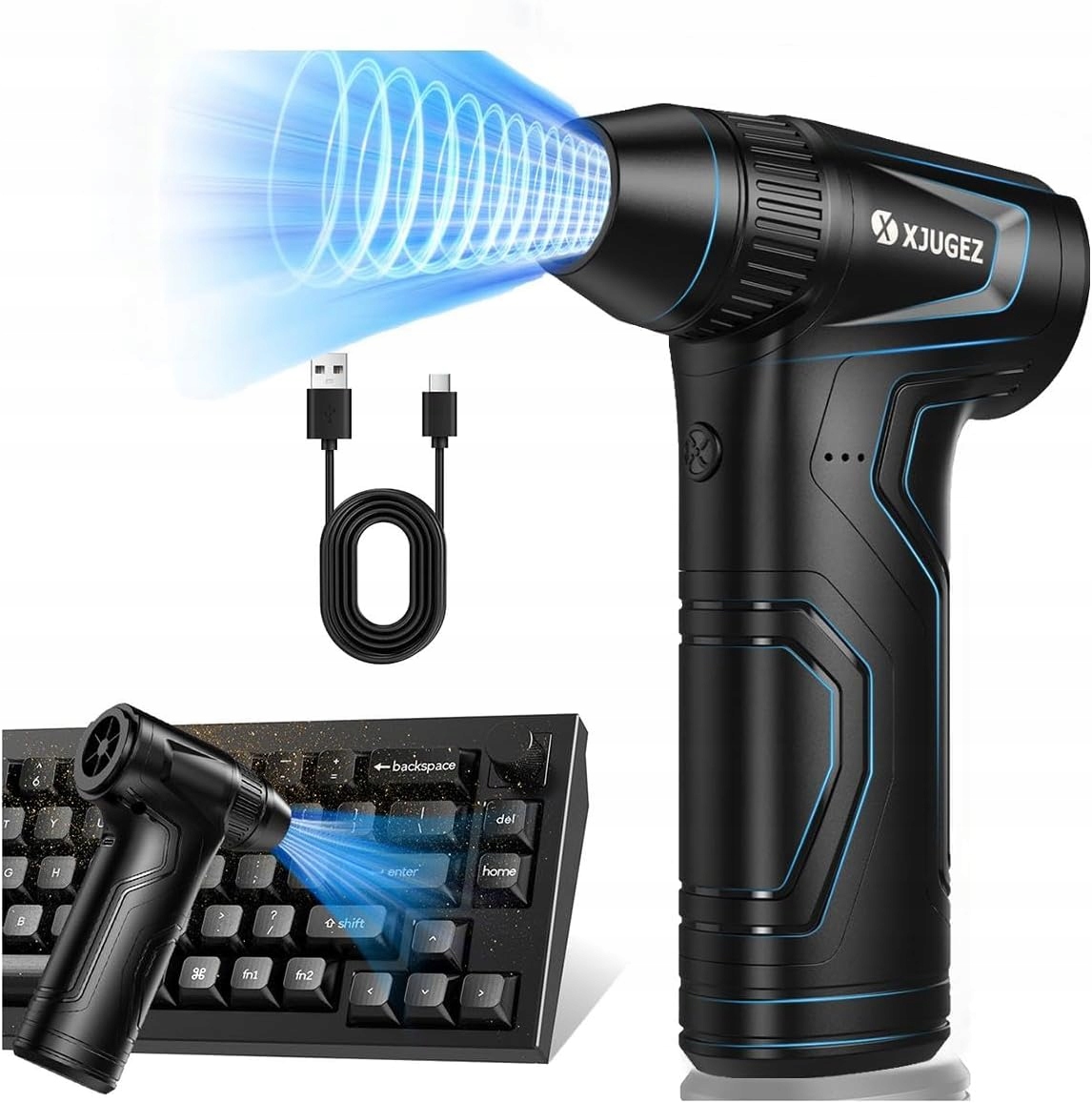 Elektryczna dmuchawa do kurzu Xjugez bezprzewodowa 160000 4 prędkości Usb-c