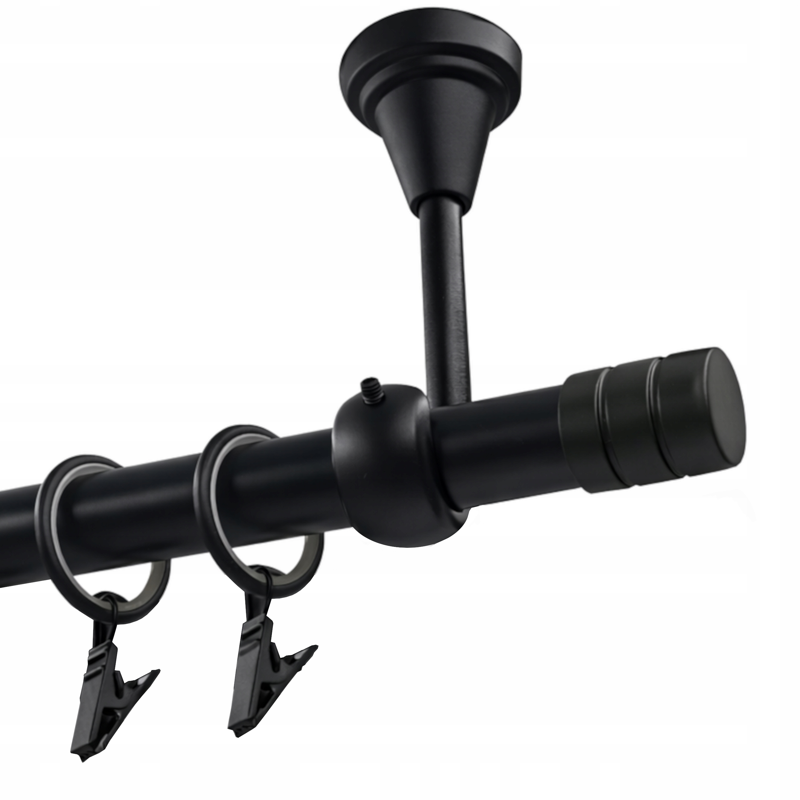 jednoduchá garnýž Stropní kovový 19mm Černý 400cm Luna Frez