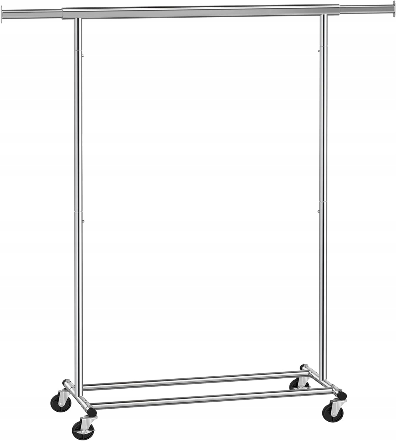 Mobilny wieszak na ubrania 132 x 160 x 45,4 cm stojak metalowy na kółkach Wysokość mebla 160 cm