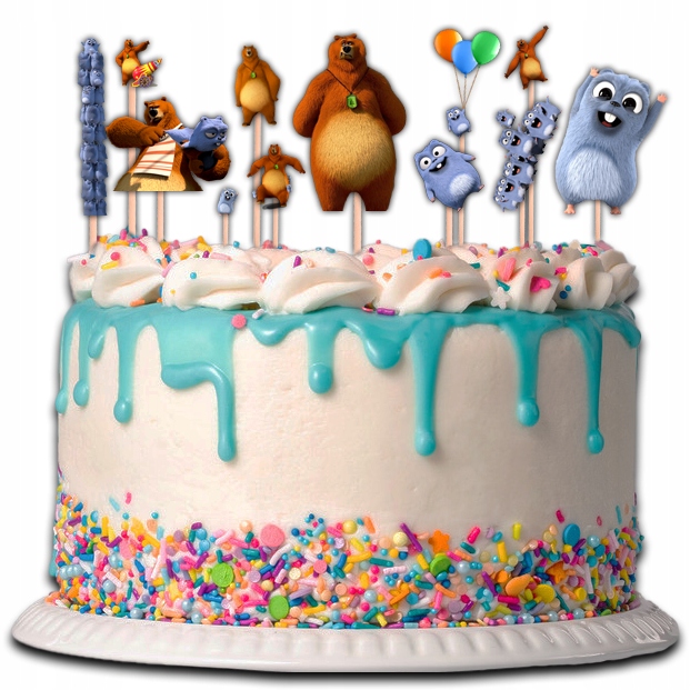 TOPPER GRIZZY I LEMINGI NA TORT BABECZKI POSTACI 10 sztuk Marka inny