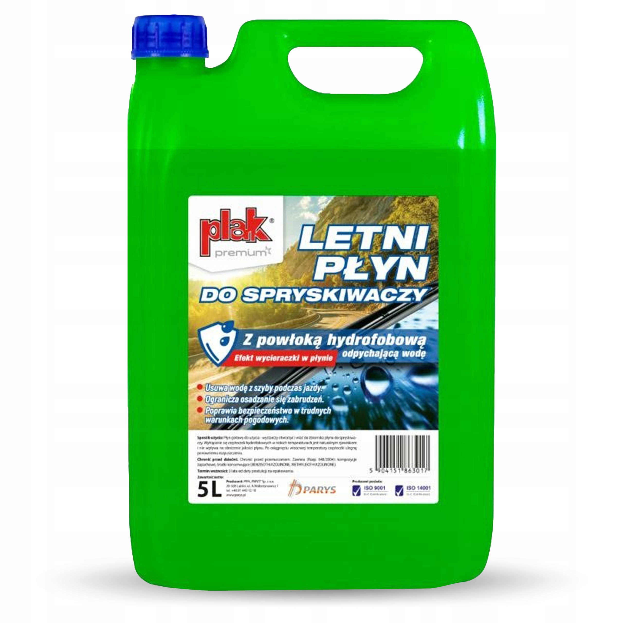 Letni płyn do spryskiwaczy Plak Premium z powłoką hydrofobową 5L