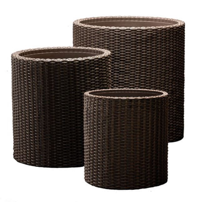 Sada 3 Kvetináčov Keter Valec Planter S+m+l Bronz Kt 66 4787
