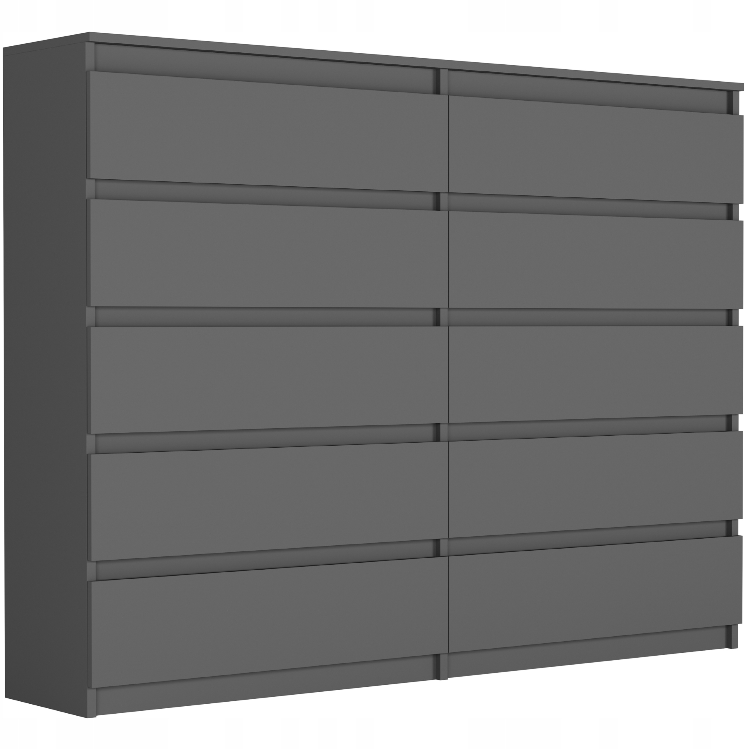 Nowoczesna KOMODA 160 SZAFKA 10 SZUFLAD R-160-S10 ANTRACYT