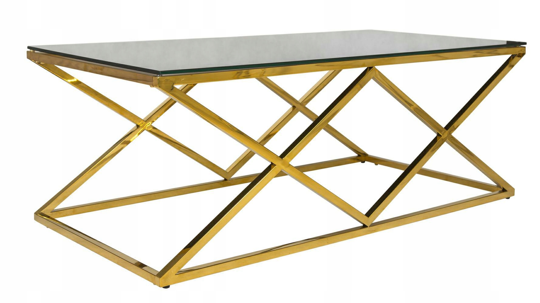 

Stolik kawowy ława połysk złoty 120x60cm Wada Glam