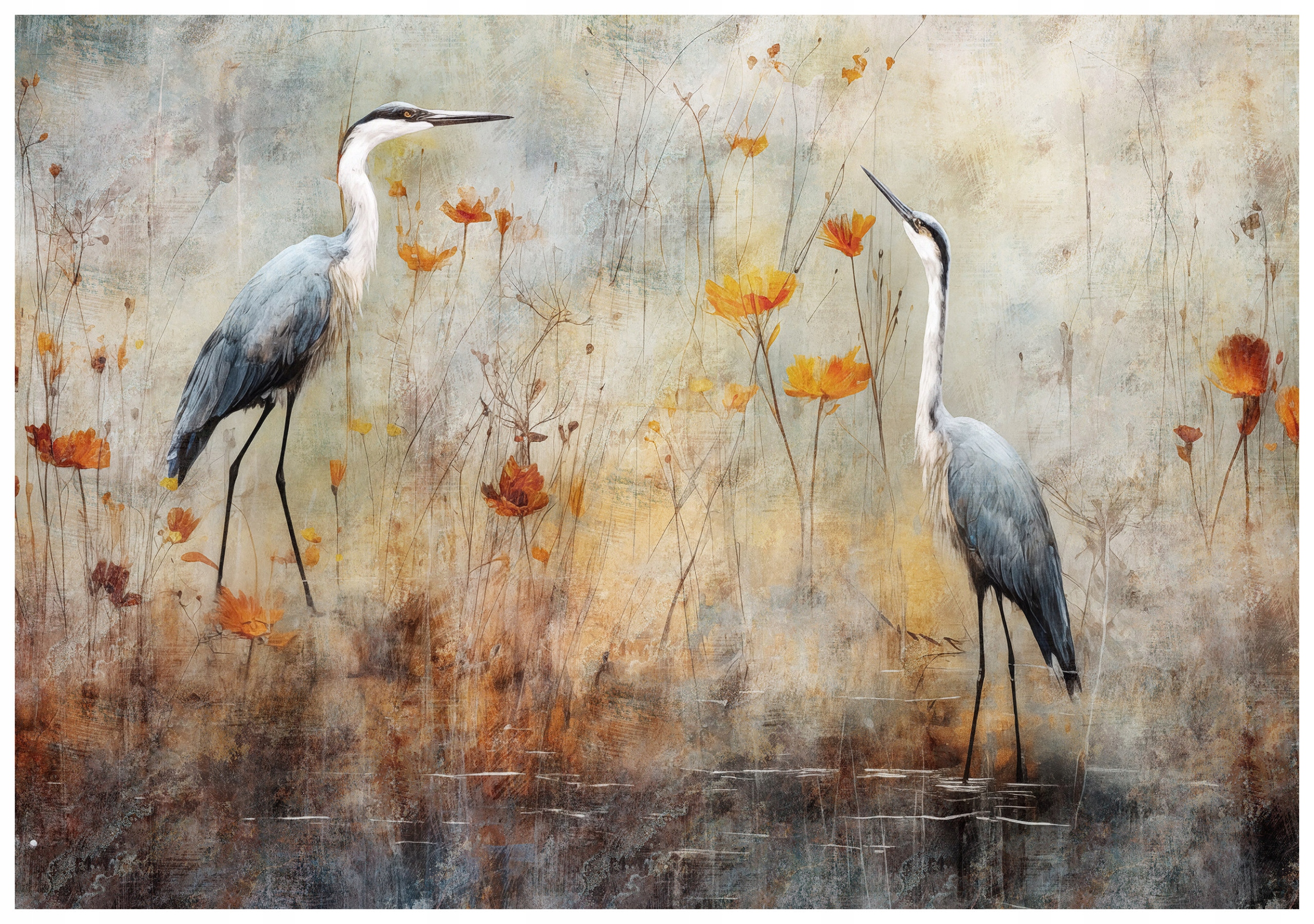 Fototapeta Čapy kvety abstrakcia vinylová príroda 208x146 lepidlo