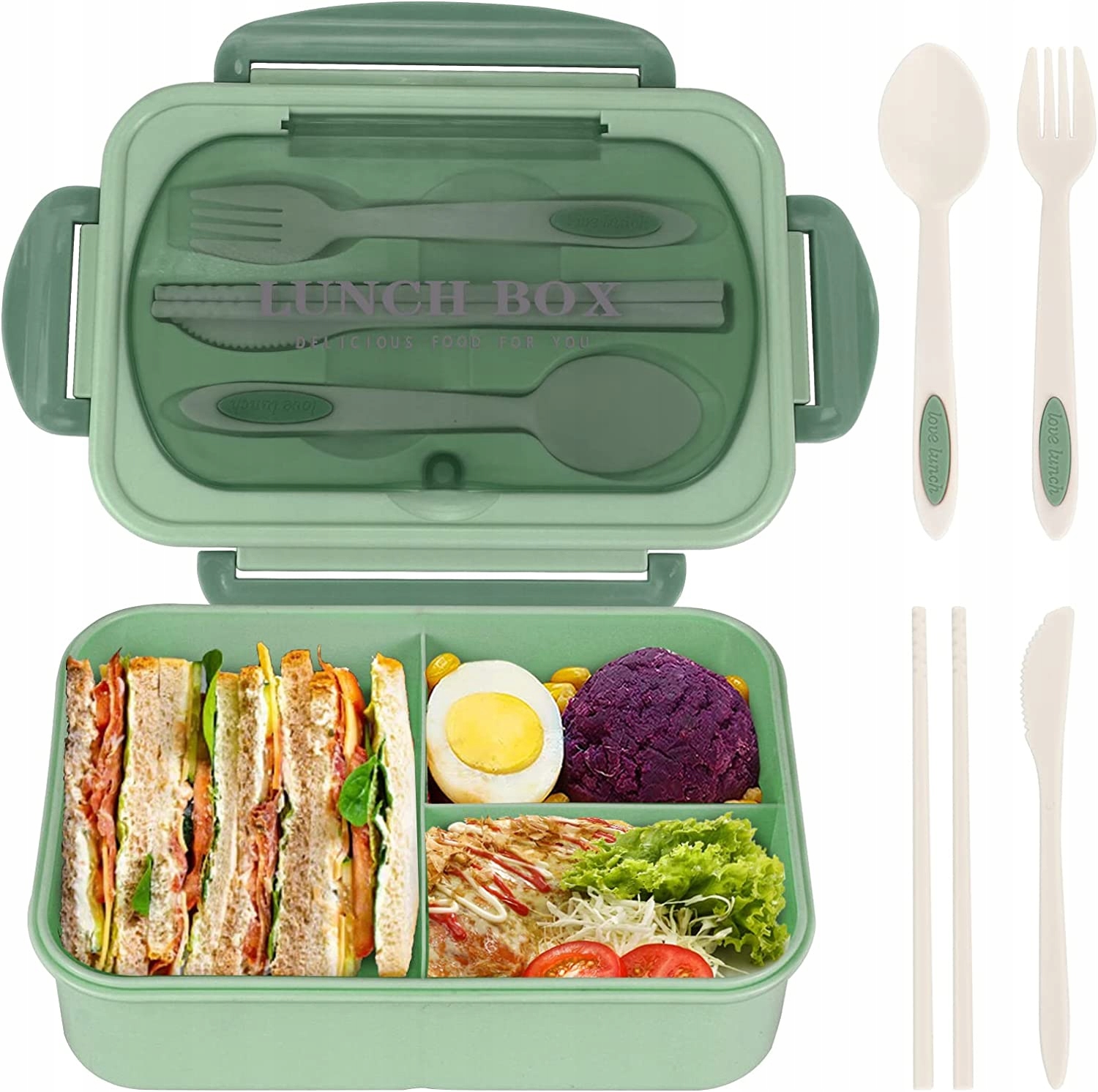 DUŻA LUNCHBOX Z PRZEGRÓDKAMI POJEMNIK ŚNIADANIÓWKA