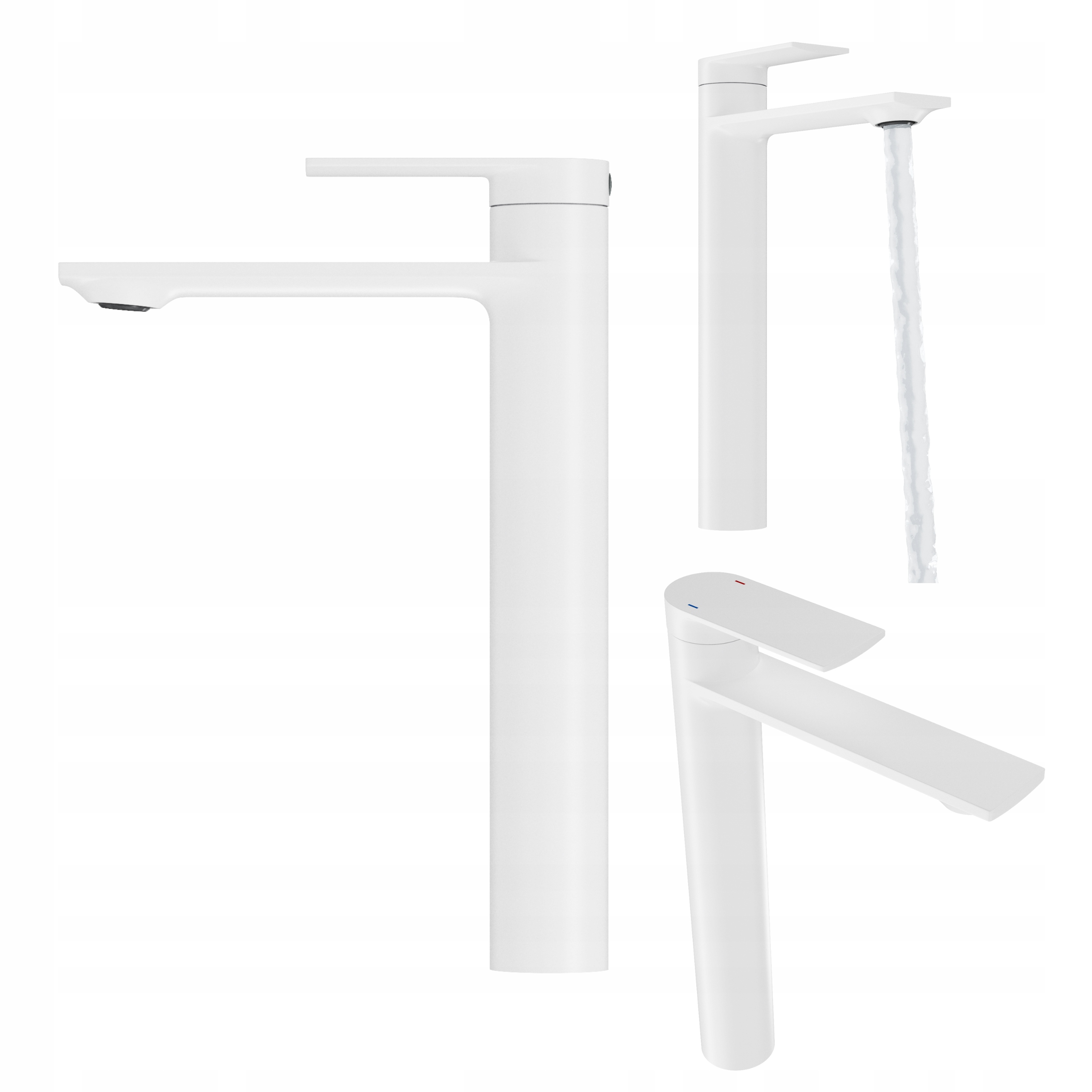 Umývadlová batéria Biela vysoká do kúpeľne, stojankový kohútik do umývadla Cabo