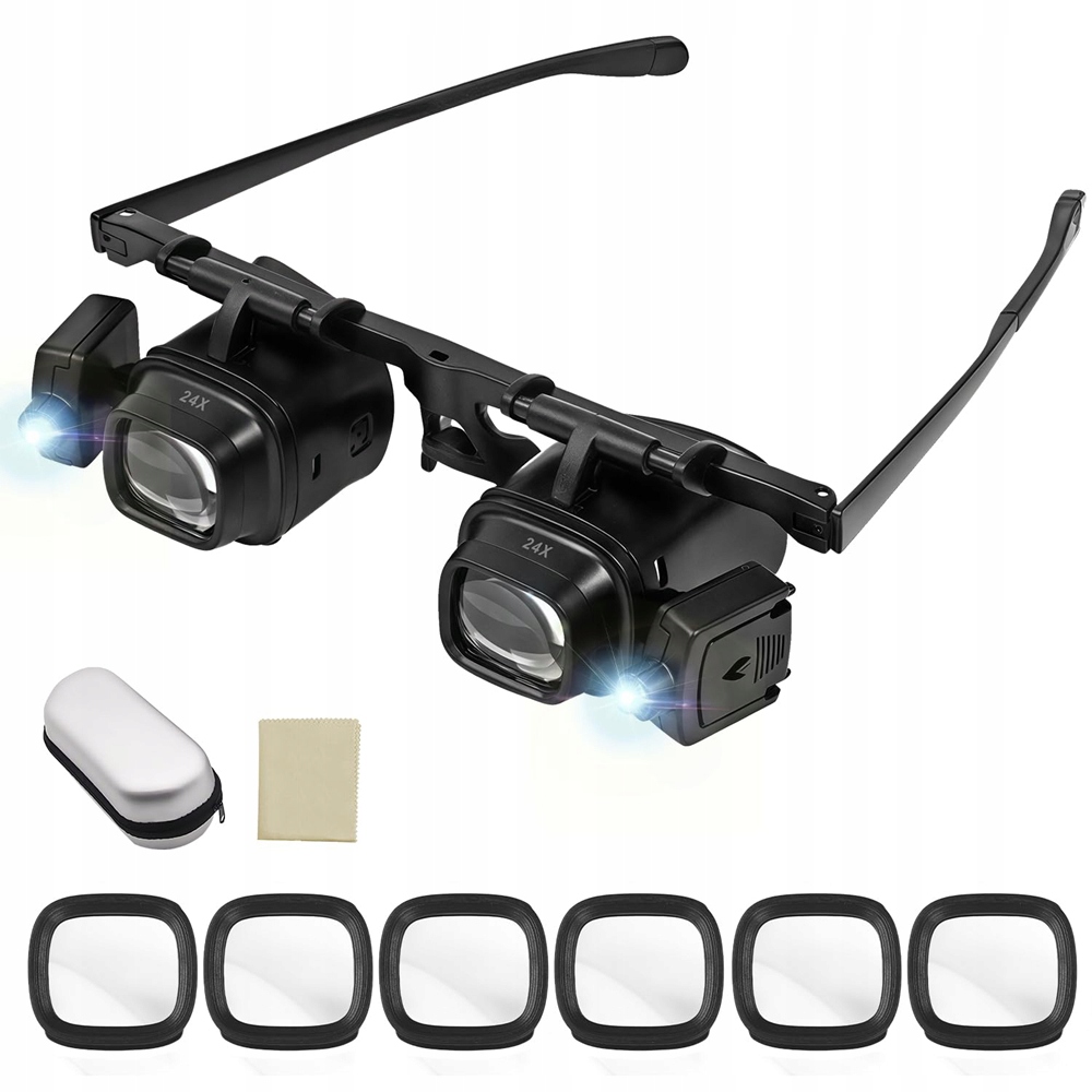 Brýlová Lupa Přesné Led Brýle Zvětšující 2x, 6x, 10x a 24x