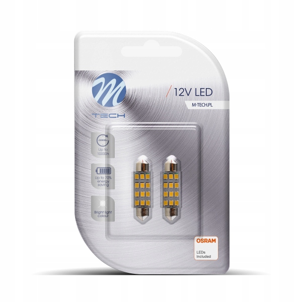 

Dioda Led żarówka L030 C5W 41mm 12xSMD3528 biała
