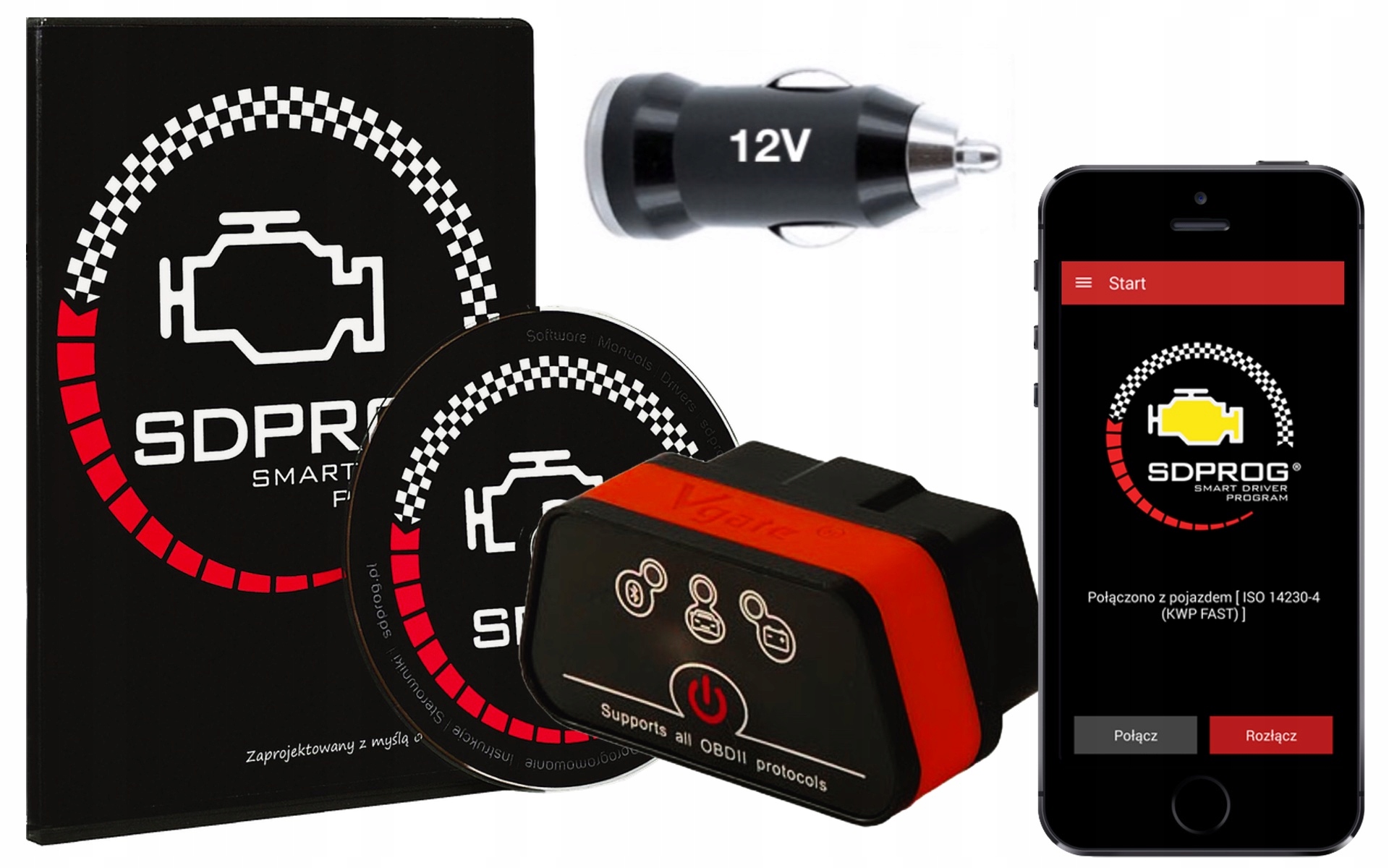 

Interfejs iCAR2 BT4.0 OBD2 ELM327 Sdprog Ładowarka
