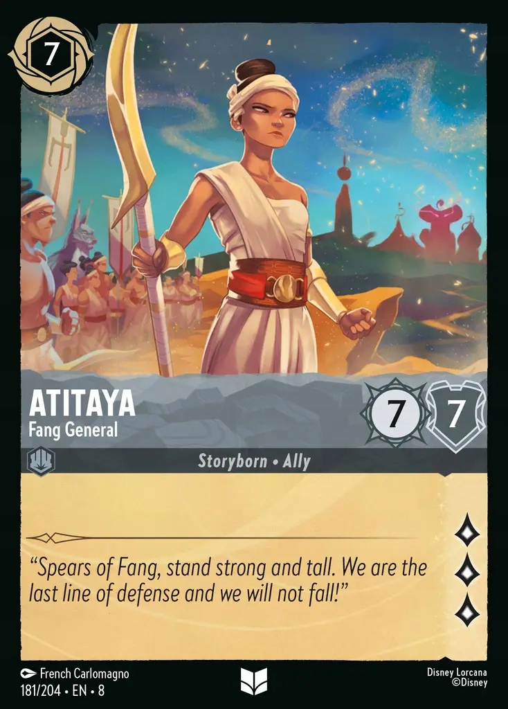 Disney Lorcana Atitaya Fang General 8JAF #181
