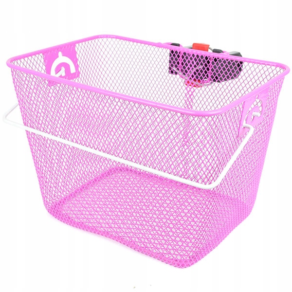 

Kosz rowerowy, rower - na click - różowy z rączką