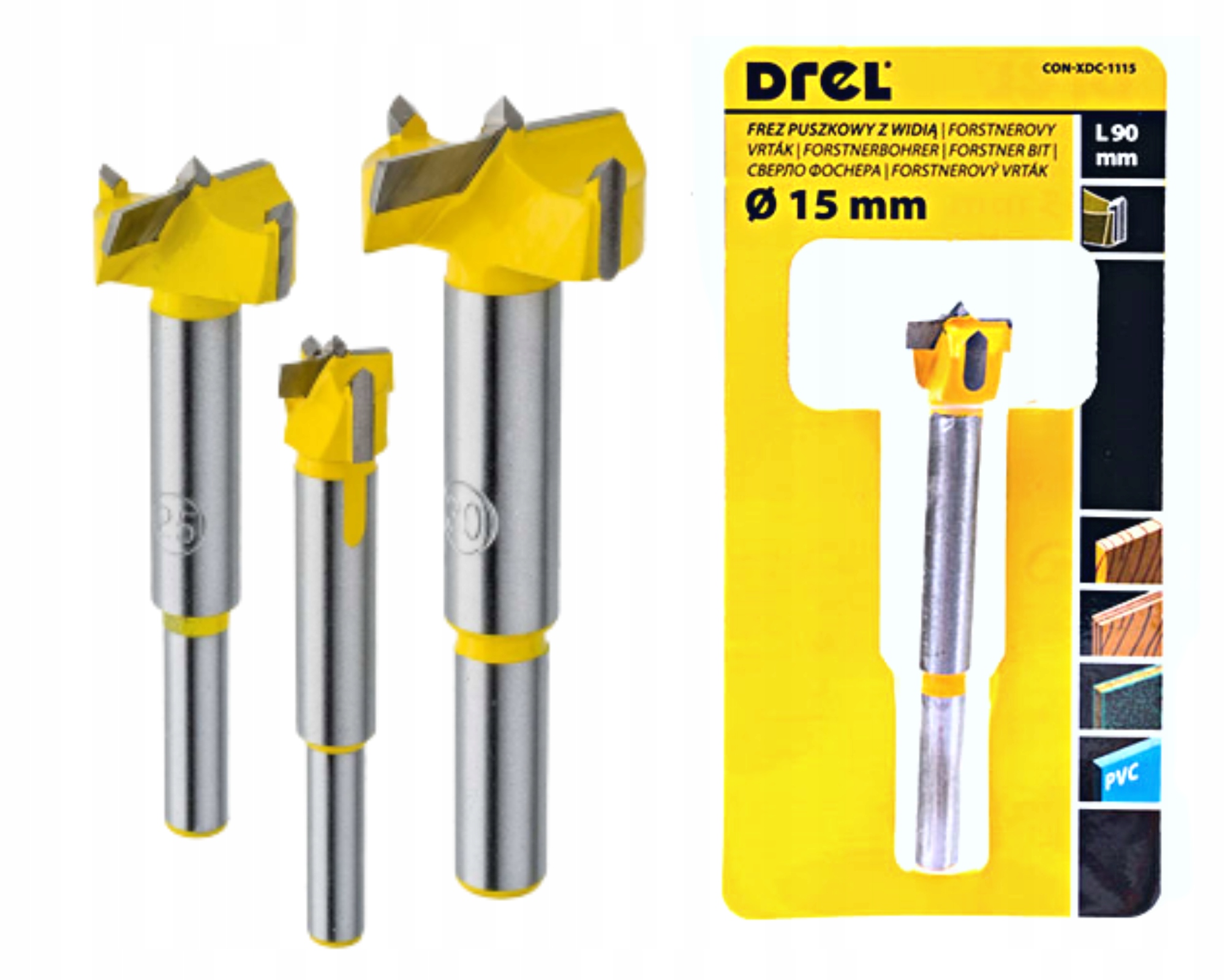 FREZ DO DREWNA 15 mm POD ZAWIAS PUSZKOWY DO PUSZEK Marka Drel