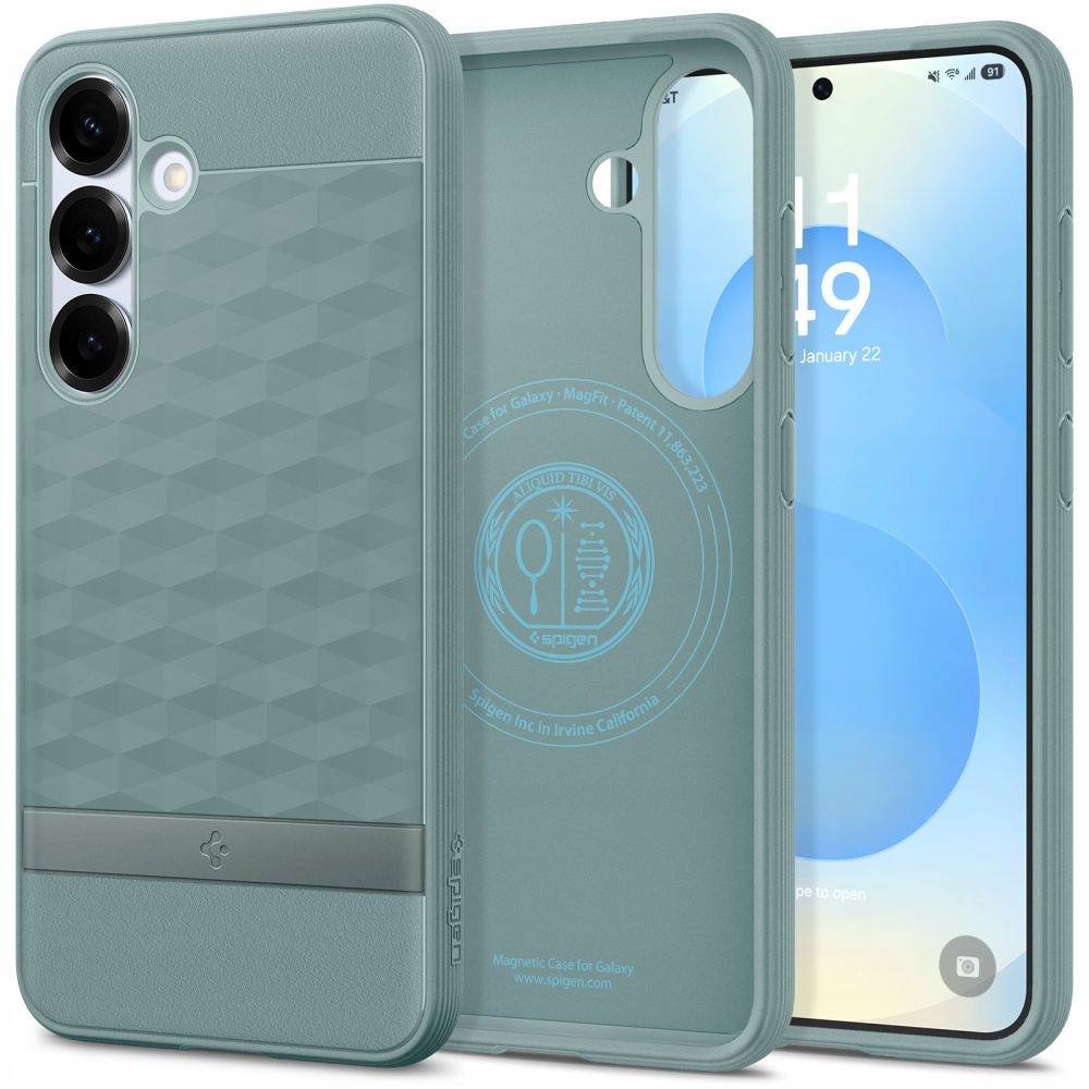 Pouzdro Samsung Galaxy S25+ Caseology Parallax MagSafe zesílené, zelené