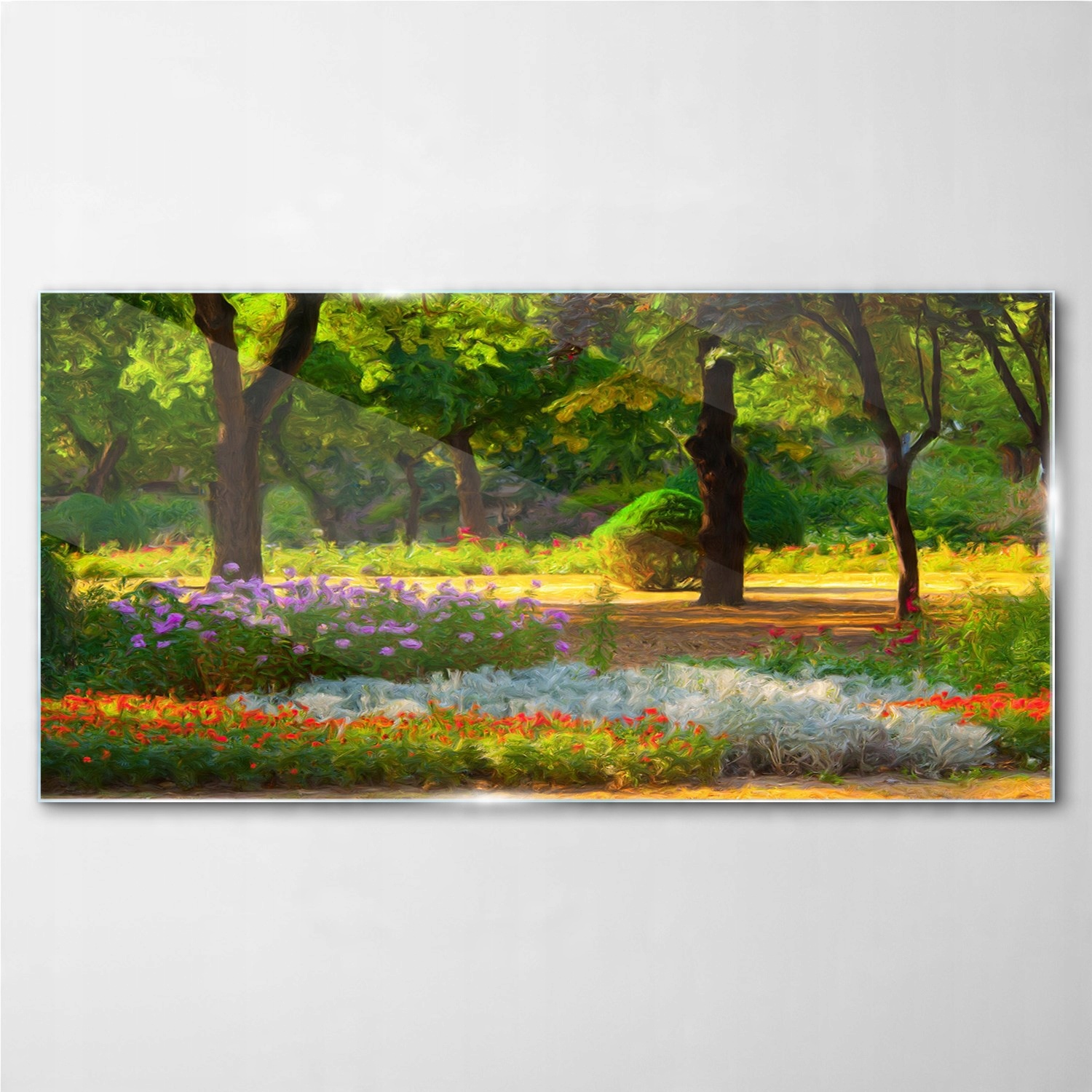 

Foto-obraz szklany na ścianę Las kwiaty 140x70 cm