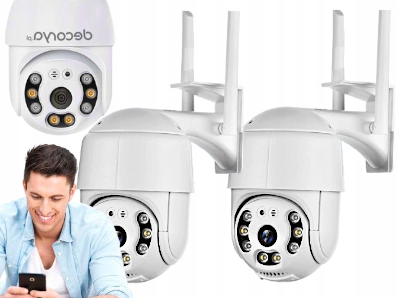 2x Venkovní kamera Otočná WiFi Monitorování domu Bytová zahrada Terasa
