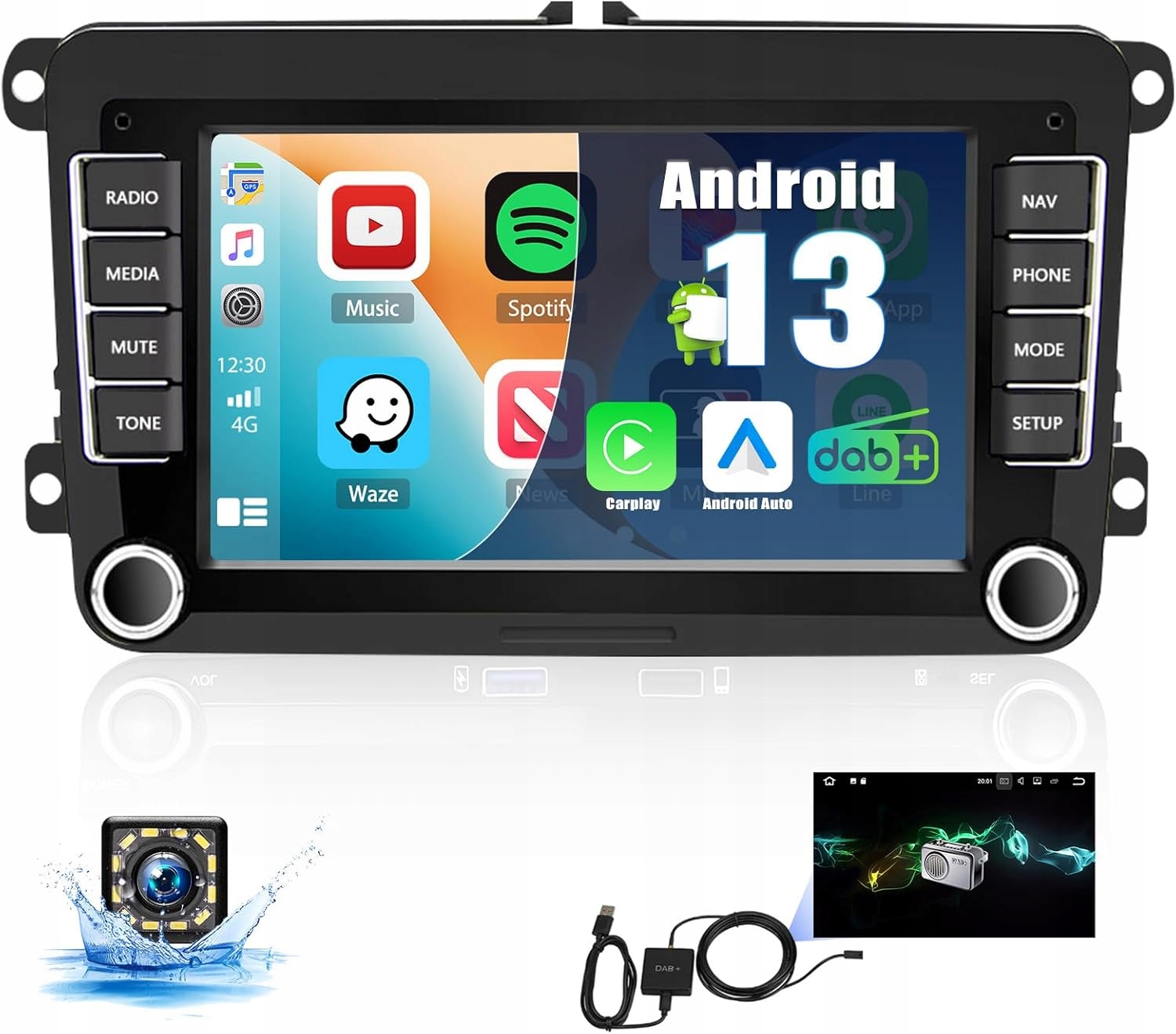 Autorádio 7" Navigácia Golf 5 Passat Touran Wifi Carplay Bluetooth