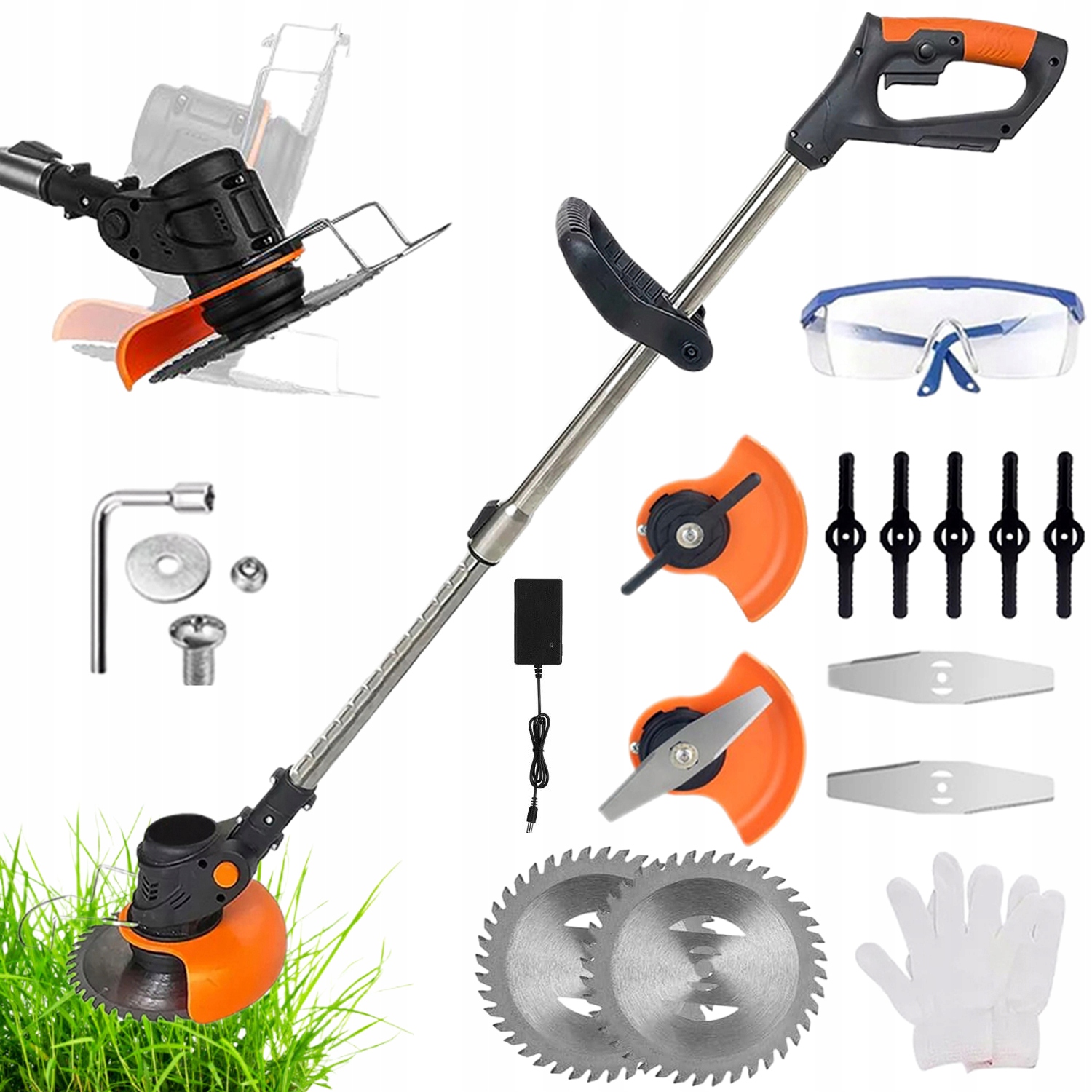 Podkaszarka Akumulatorowa Kosa Ogrodowa Wykaszarka Do Trawy 2XAKU Zestaw