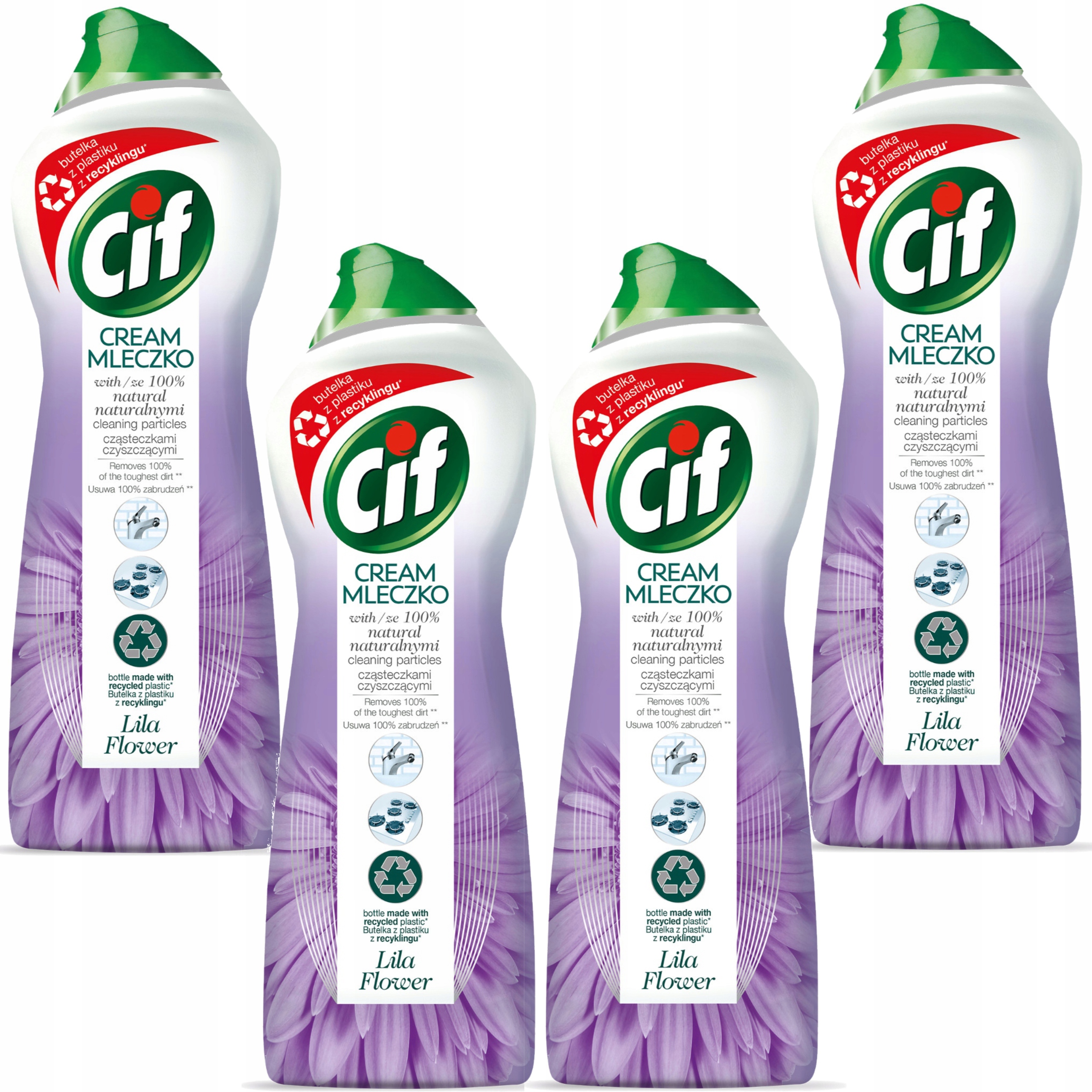 Levně Cif Cream Lila Flower Mléko s mikrokrystaly 650ml 4 kusy