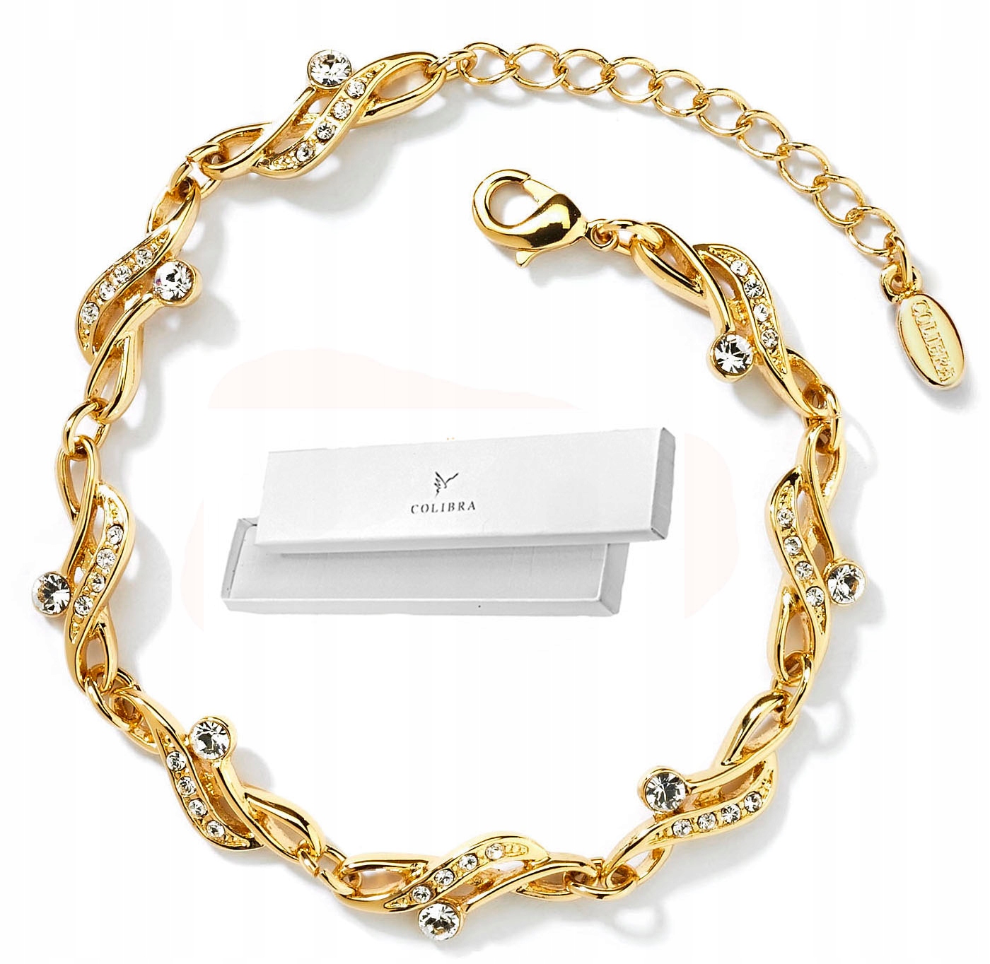 Zlatý Náramek S Efektními Krystaly Swarovského