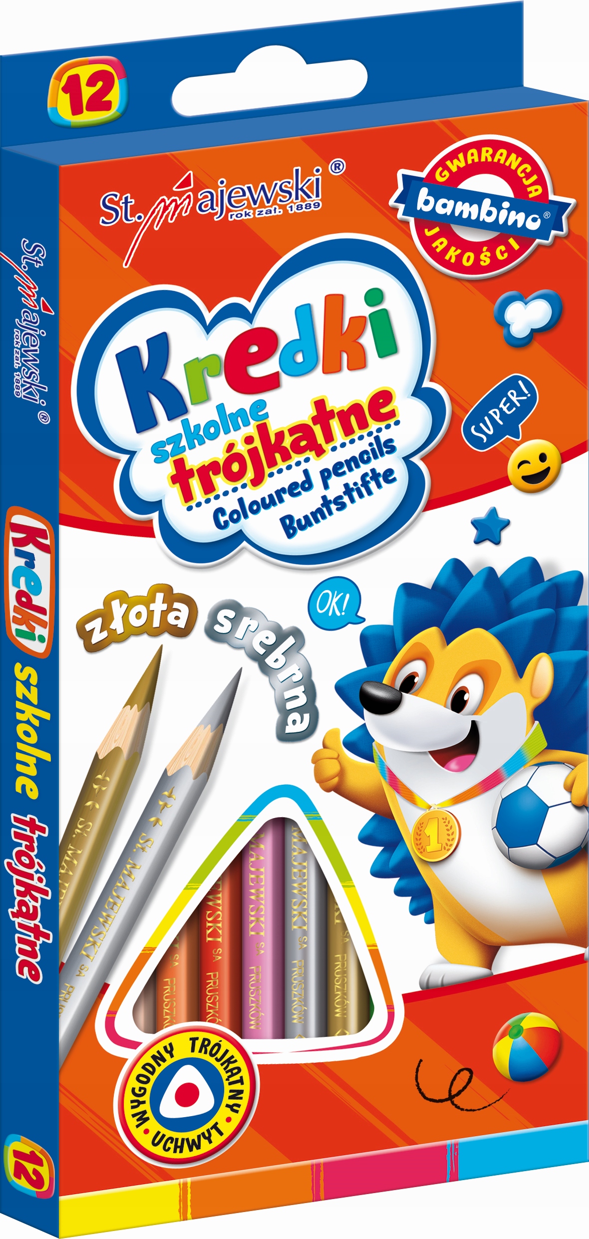 

Kredki szkolne trójkątne Bambino 2038