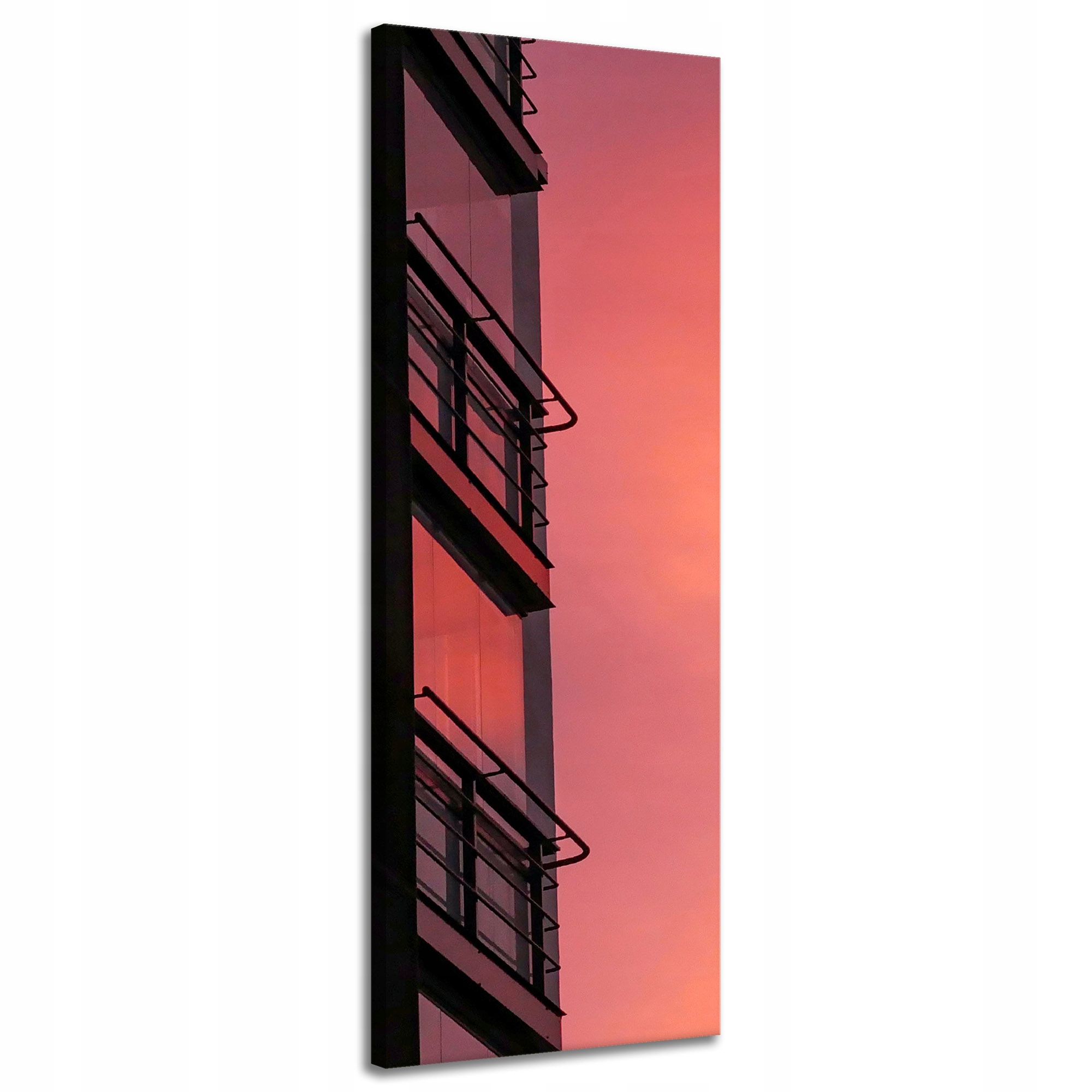 Obraz na plátně Růžové nebe Západ slunce Budova 40x120