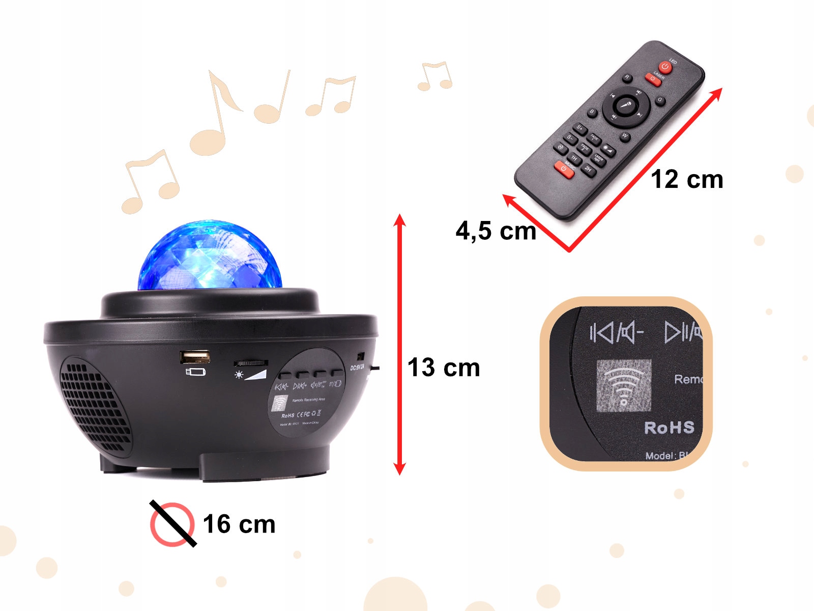 Projektor gwiazd lampka nocna obrotowa LED Marka Ikonka