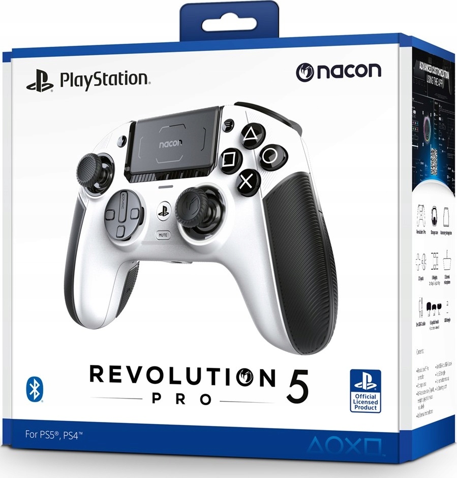 Nacon Revolution 5 Pro Pad bezprzewodowy do PS5 PS4 Pc biały