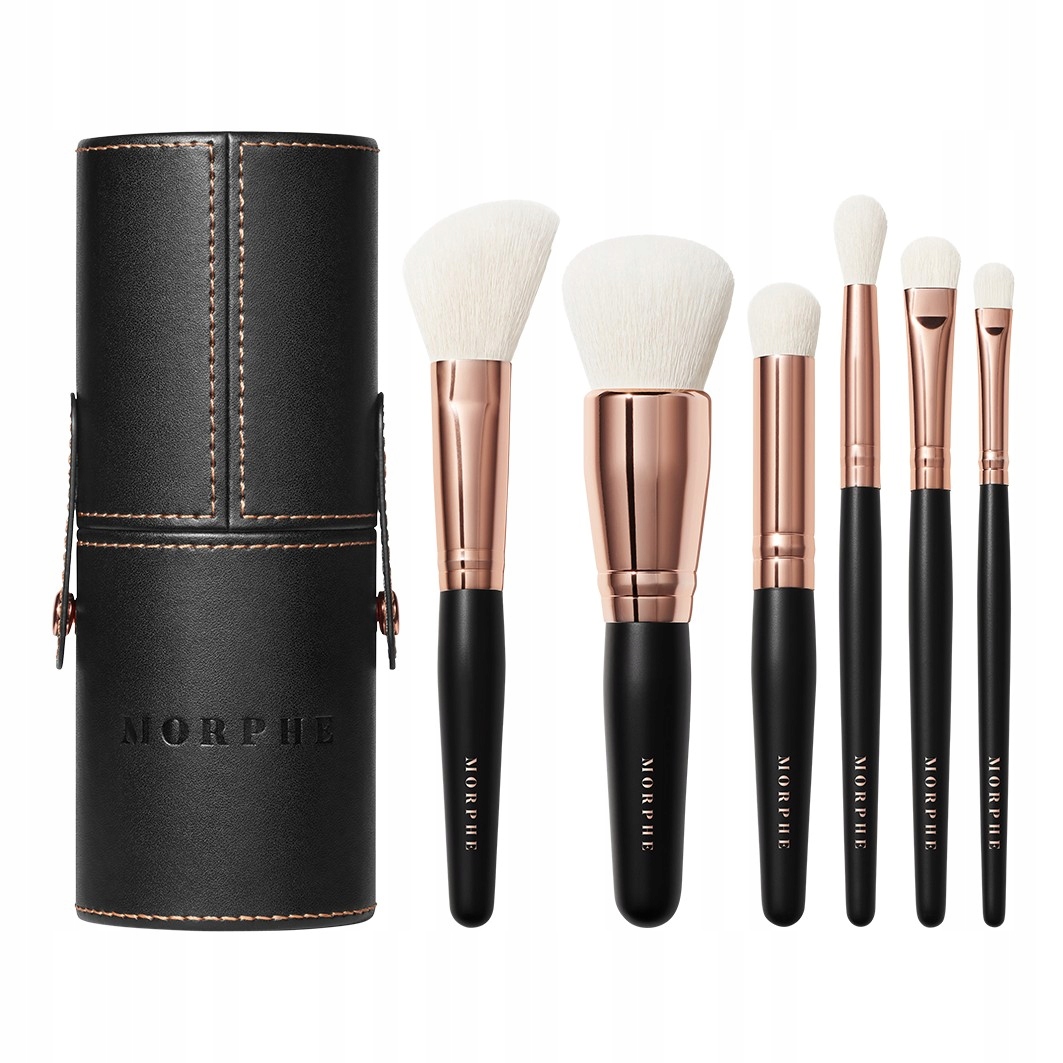 Morphe - Rosé Away 6-Piece Travel Brush Set Zestaw pędzli w Tubie podróżnej