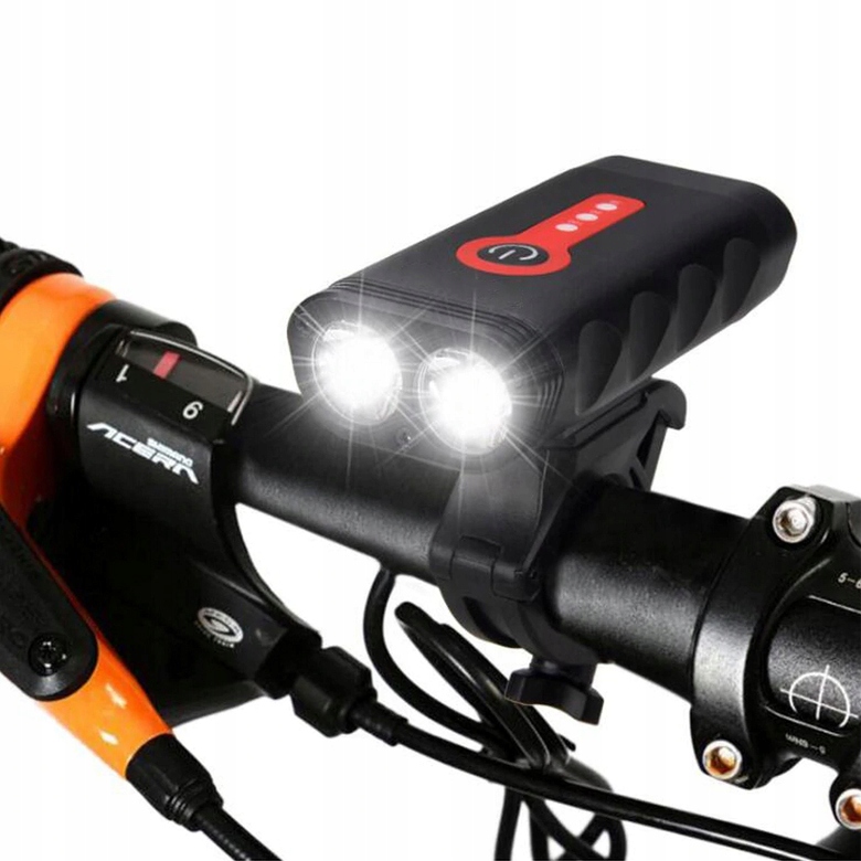 

Lampka Rowerowa Led Przód 1800 Lumenów Mocna Tył